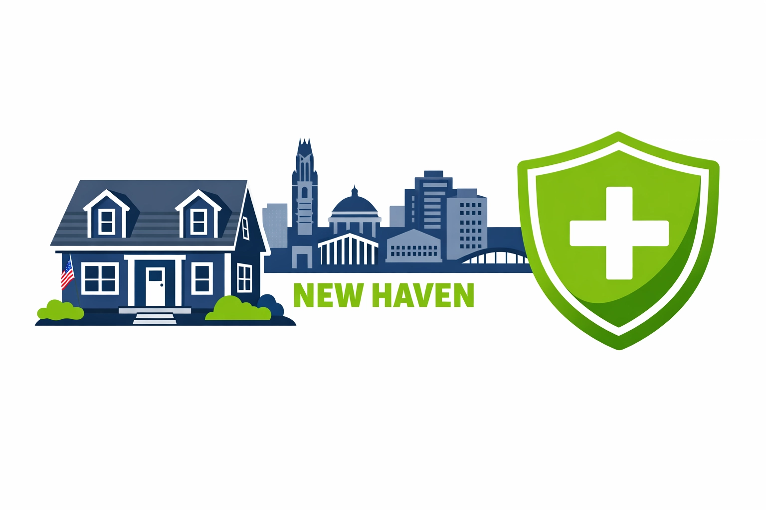 Illustration of a New Haven home and city skyline symbolizing SALT tax deduction growth under the OBBBA.