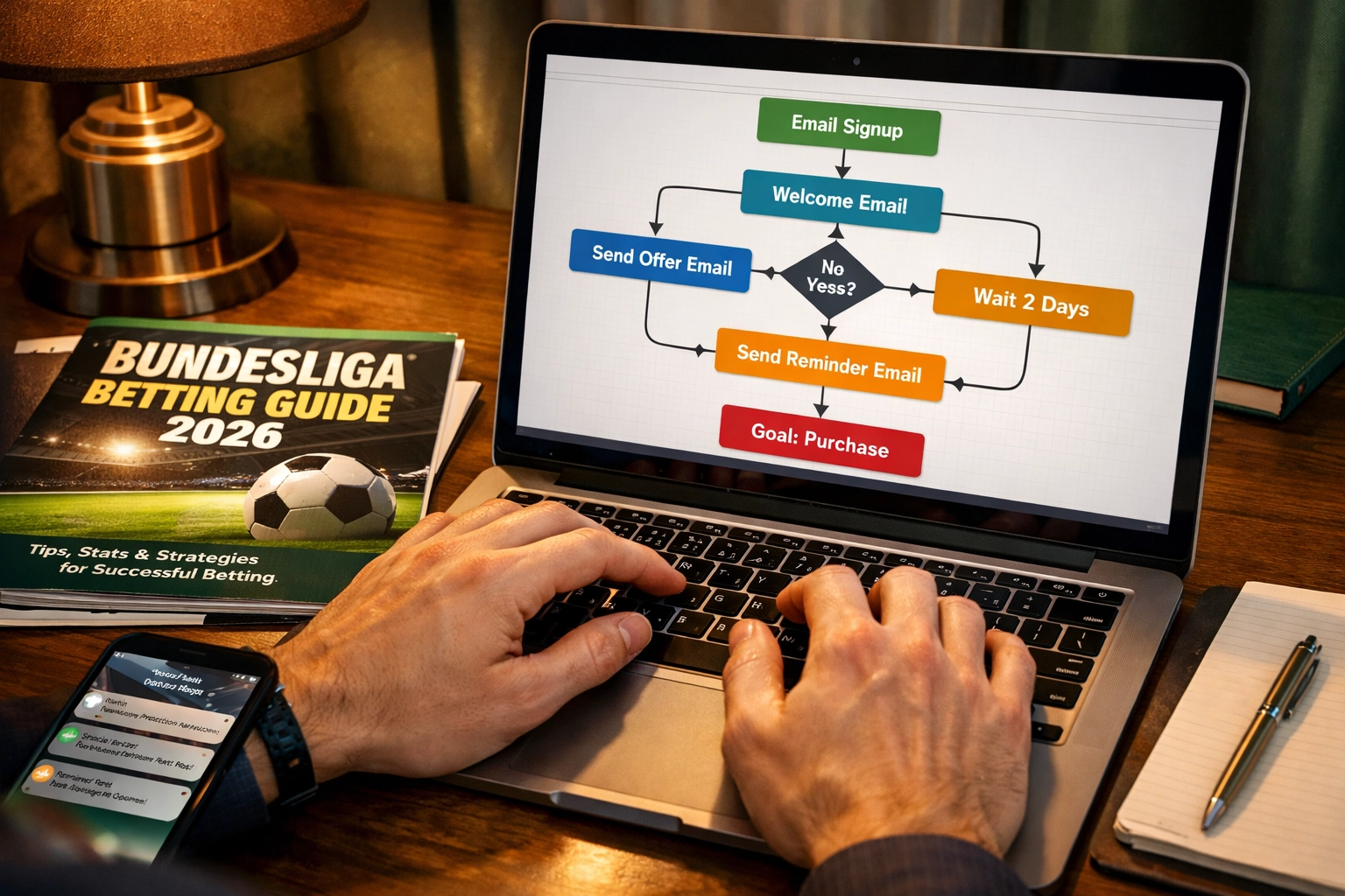 Email marketing automation setup with sports betting lead magnet materials