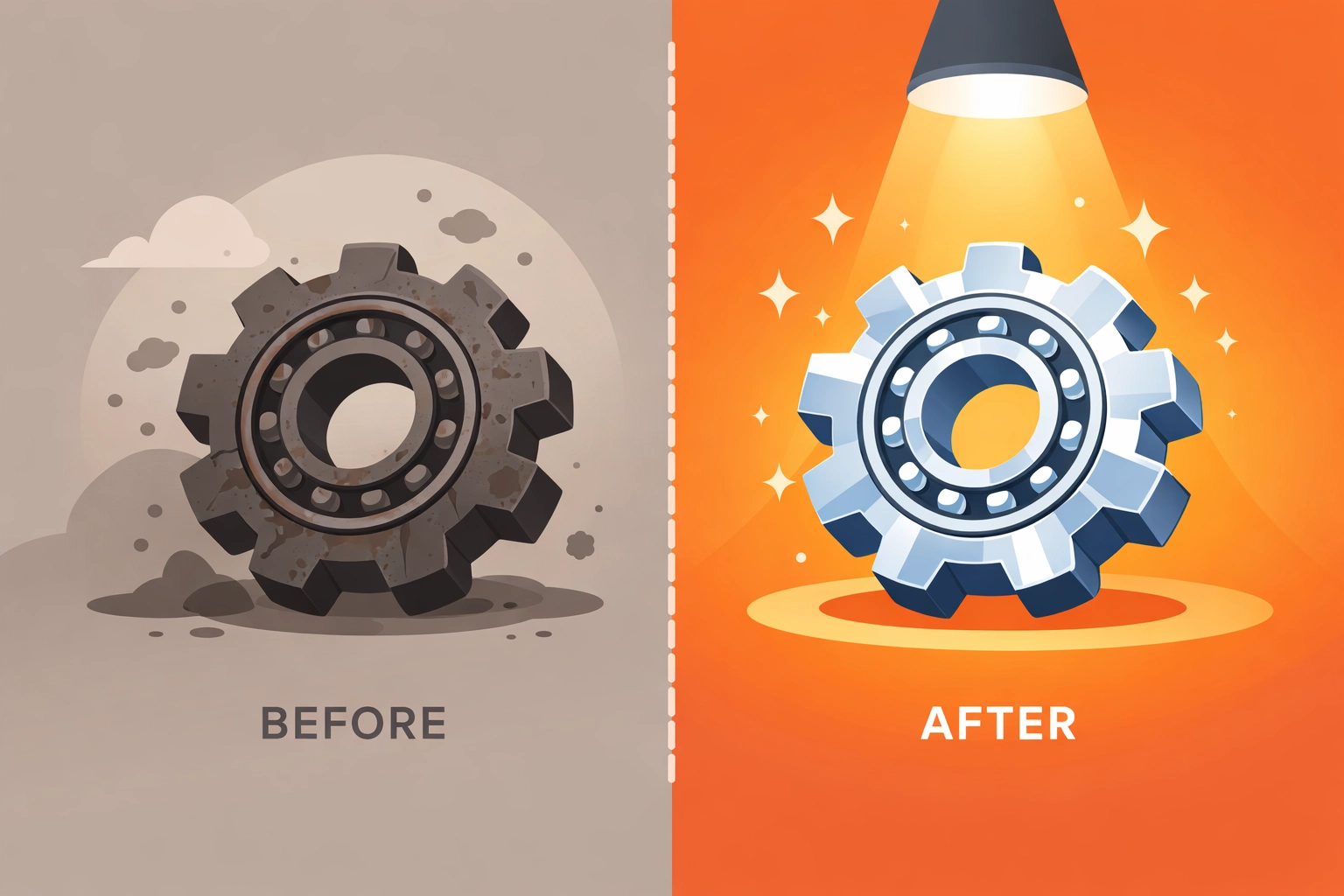 Professional before and after photo documentation showing a successful repair for a service client.