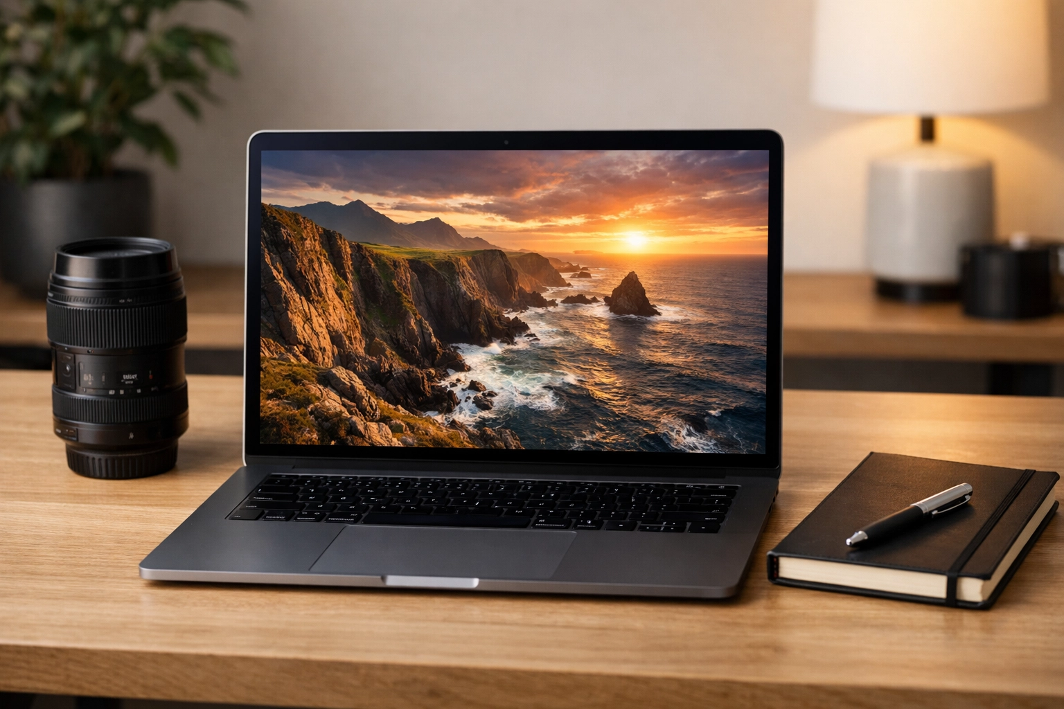 A professional photography portfolio displayed on a laptop screen to help build a successful Proshoot profile.