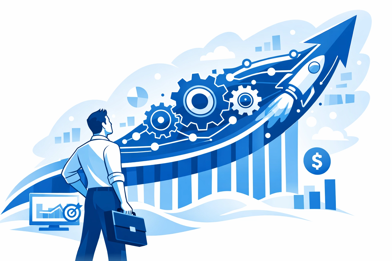 Growth chart representing a high-performance revenue engine from a top digital marketing agency near me.