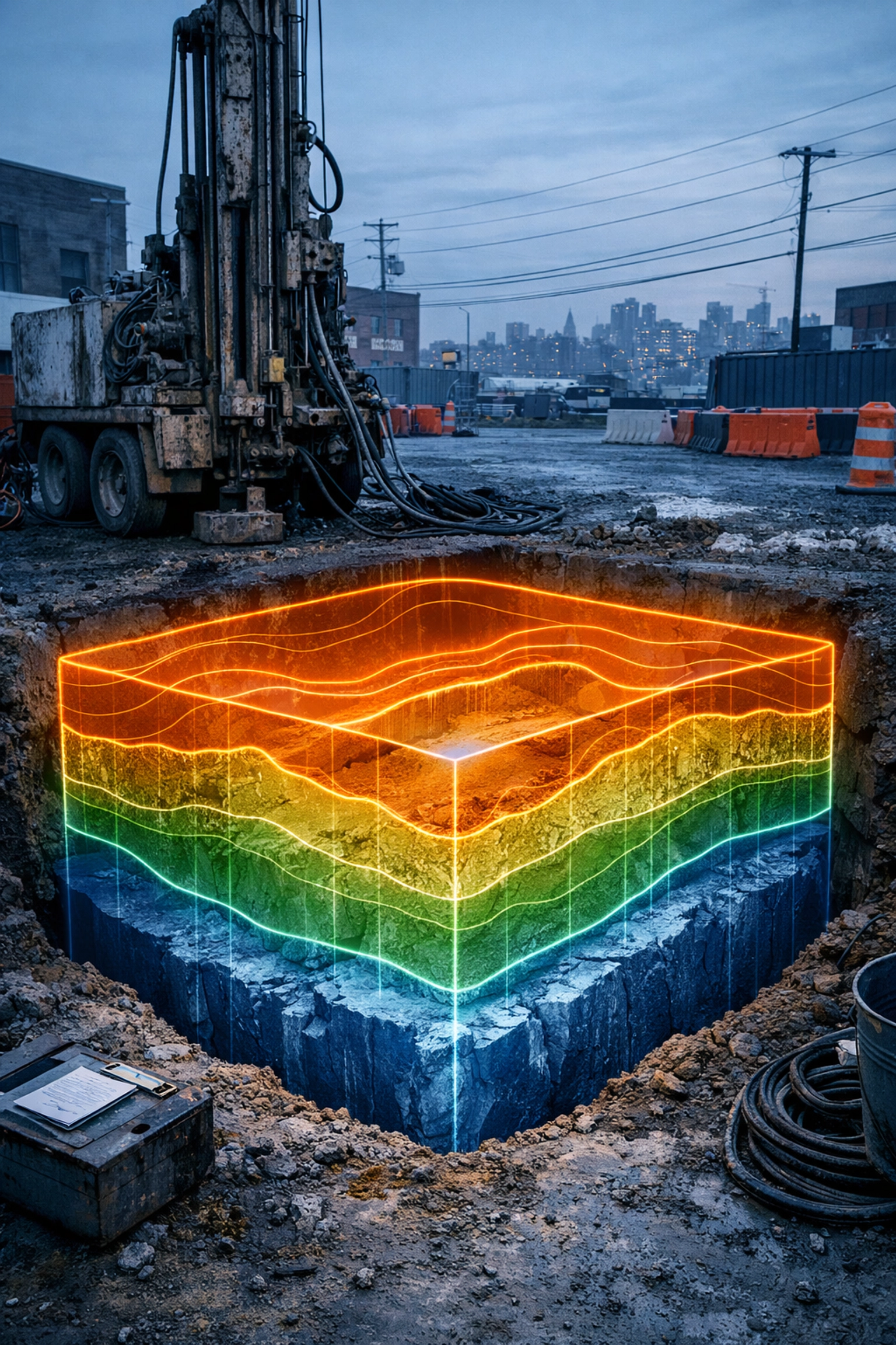 Digital soil strata mapping at an NJ construction site to optimize geotechnical investigation costs.
