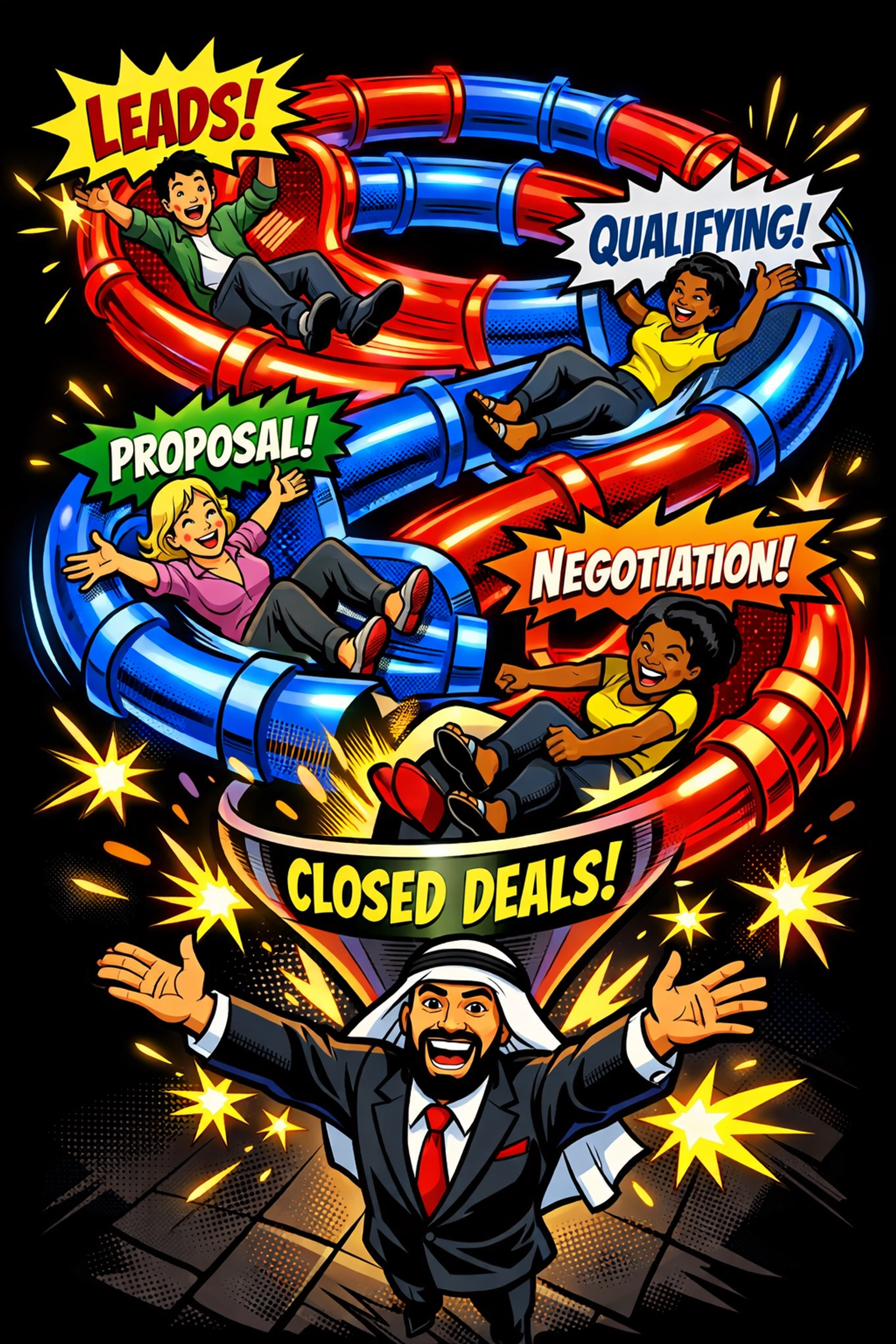 Sales pipeline stages in GoHighLevel showing leads moving through automated workflow journey