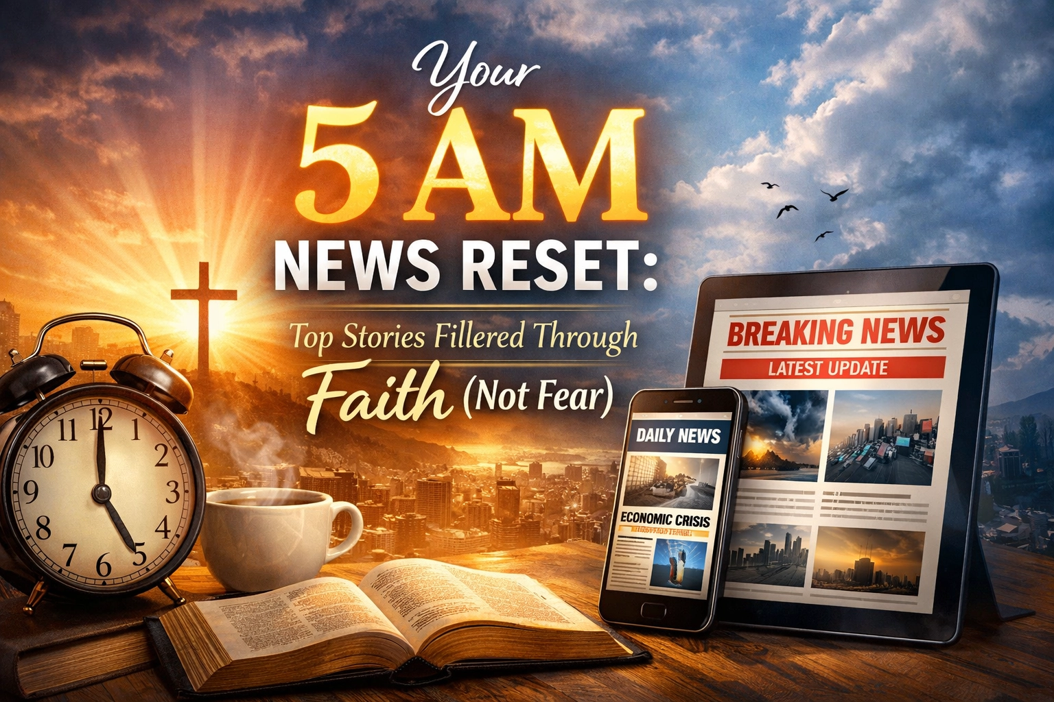 [HERO] Your 5 AM News Reset: Top Stories Filtered Through Faith (Not Fear)