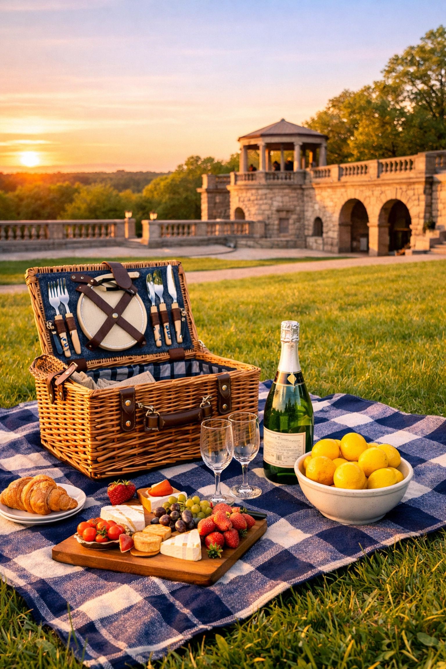 Relaxing picnic at Larz Anderson Park after a professional luxury house cleaning Brookline service.