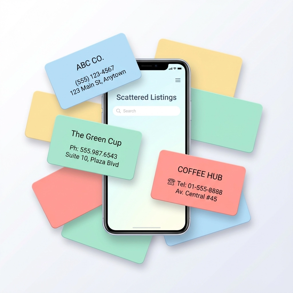 Google Business Profile dashboard showing inconsistent NAP information across directories