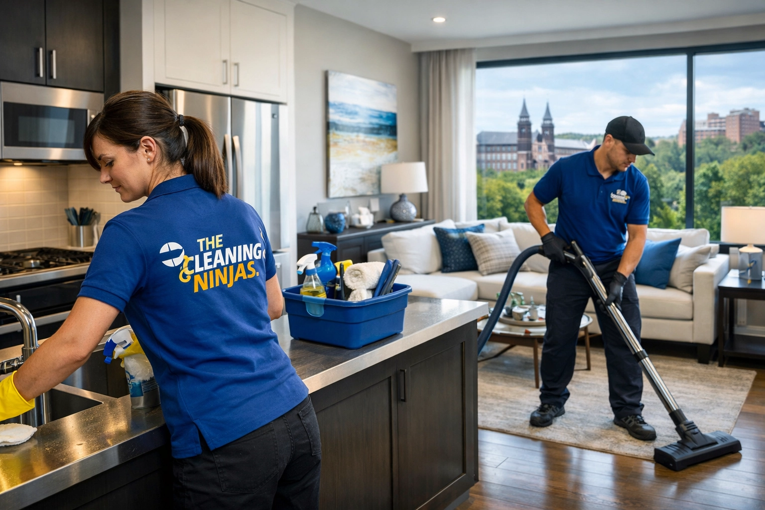 A clean, modern apartment in Worcester prepared for move-out inspection