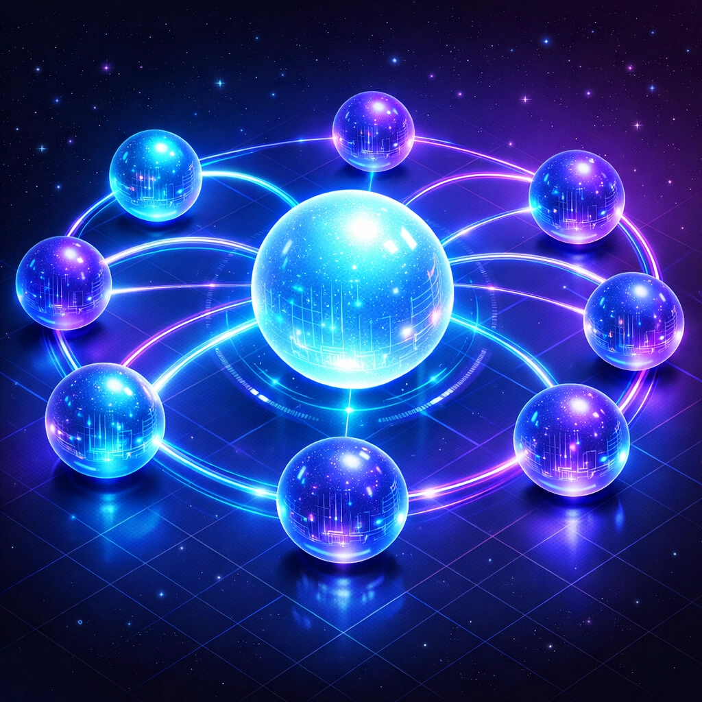 Larecoin master wallet and sub-wallet architecture connecting enterprise locations on blockchain network