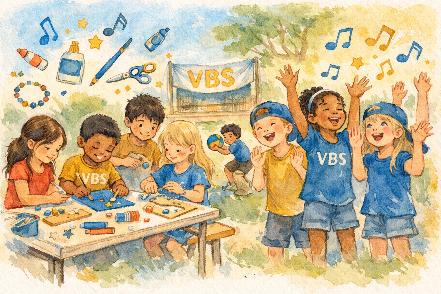 Children enjoying games, crafts, and worship at Memphis church VBS summer program