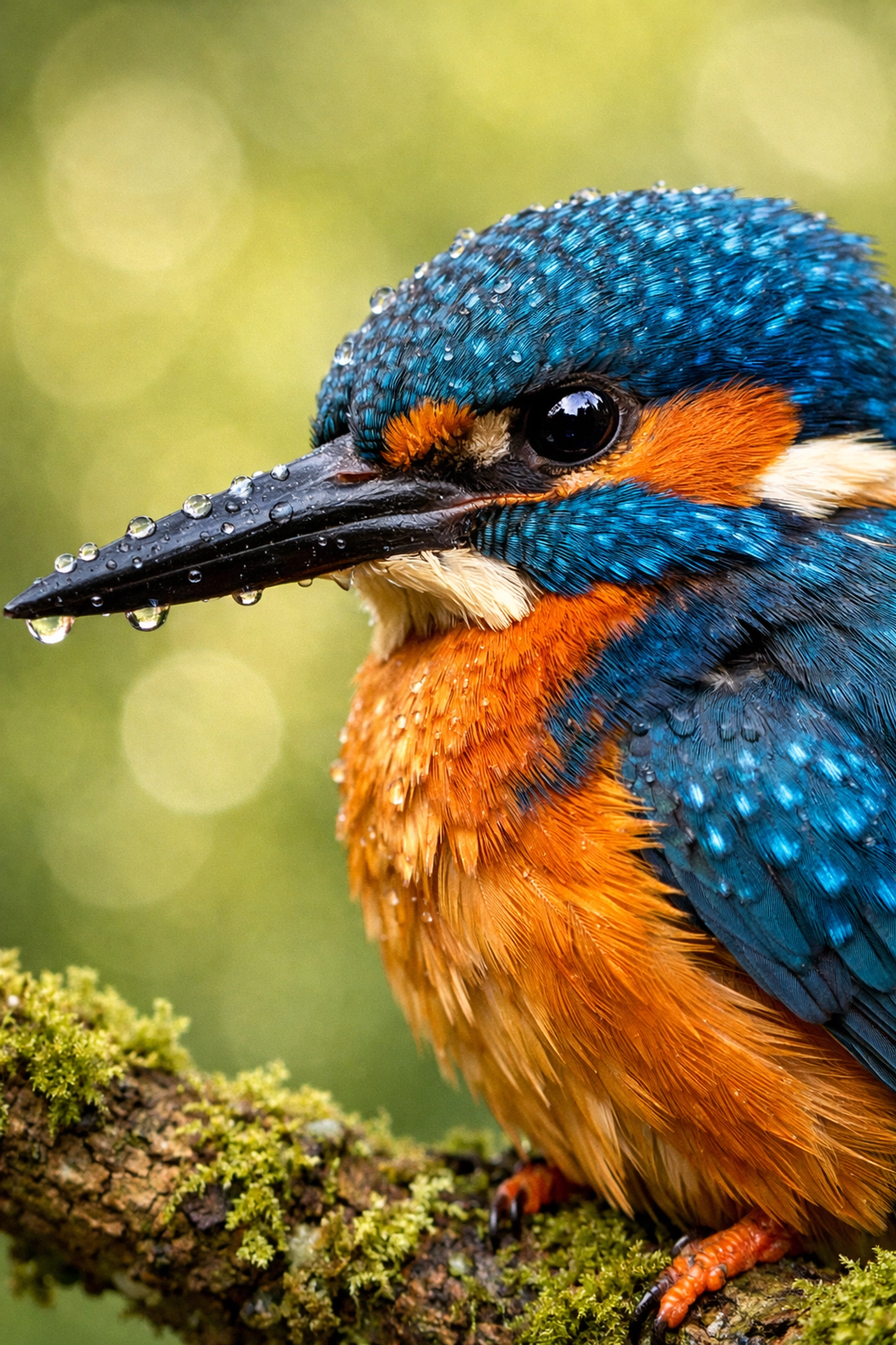 Detailed macro photo of a Kingfisher bird highlighting sharp textures maintained by quality compression.