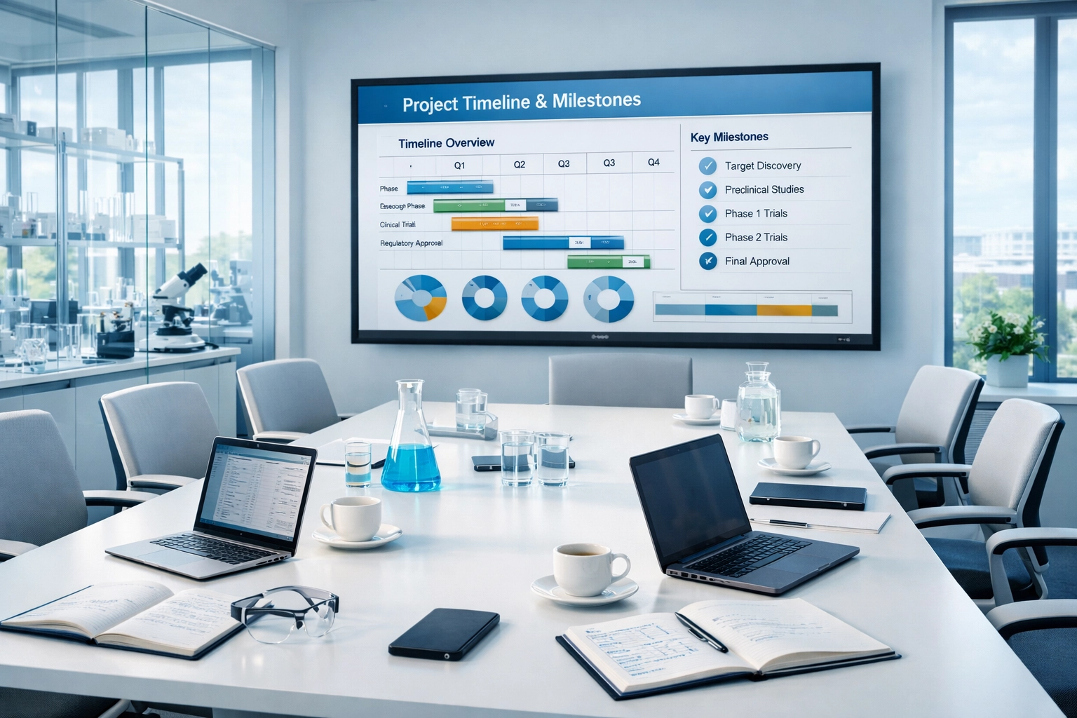 CRO partnership meeting with project timelines and milestone planning