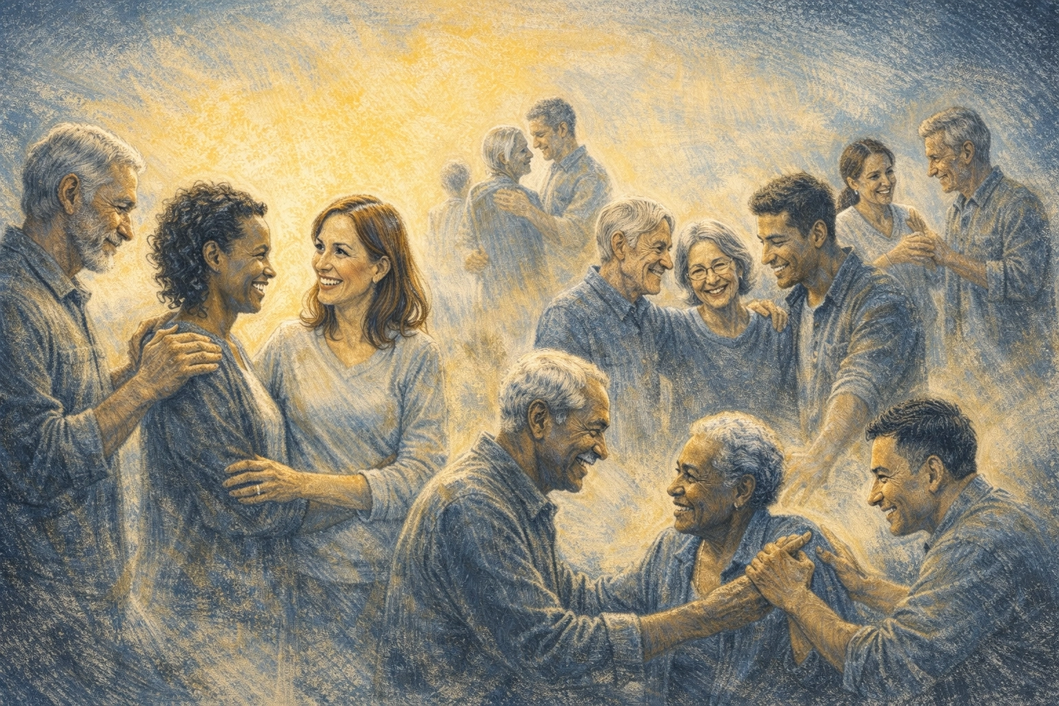 Church community supporting each other in discovering spiritual gifts