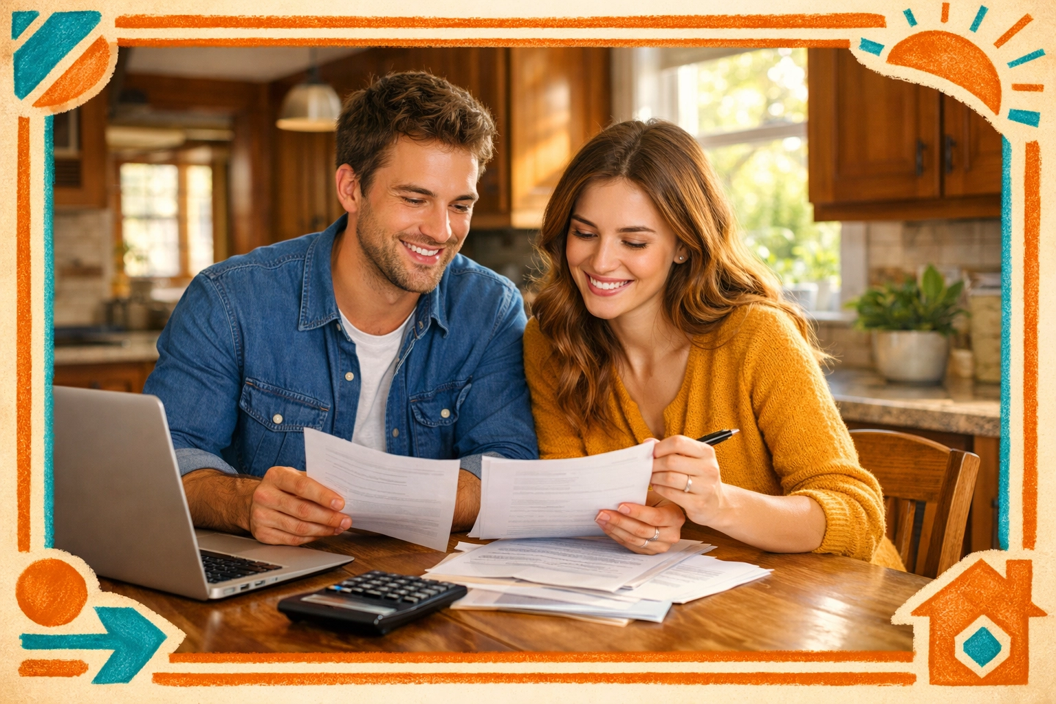 First-time home buyers in Kennesaw reviewing mortgage rate buy-down documents First-time home buyers in Kennesaw reviewing mortgage rate buy-down documents