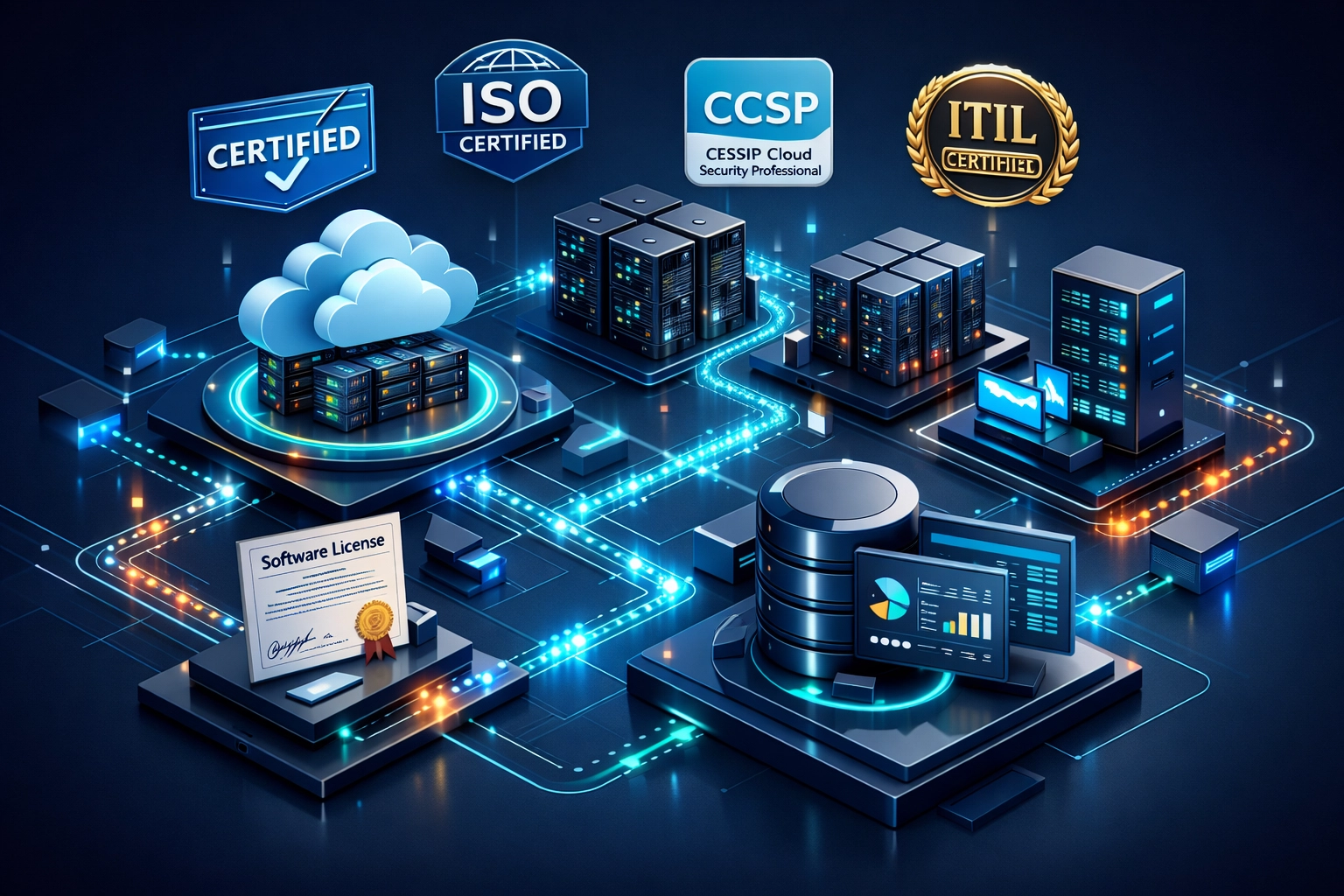 ITOM and ITAM infrastructure ecosystem with interconnected ServiceNow asset management components