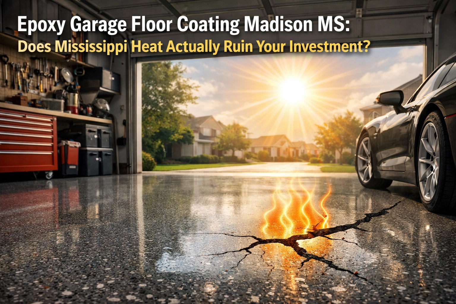 [HERO] Epoxy Garage Floor Coating Madison MS: Does Mississippi Heat Actually Ruin Your Investment?