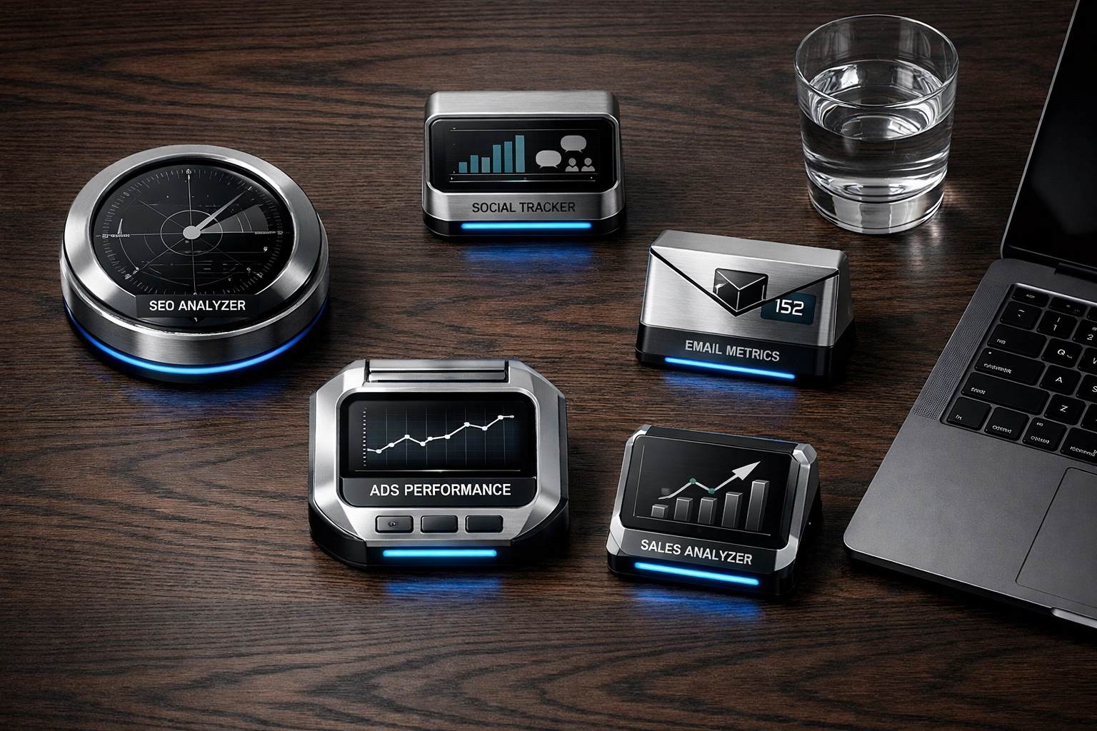 Modern workspace with high-tech tools for managing email marketing automation strategies.