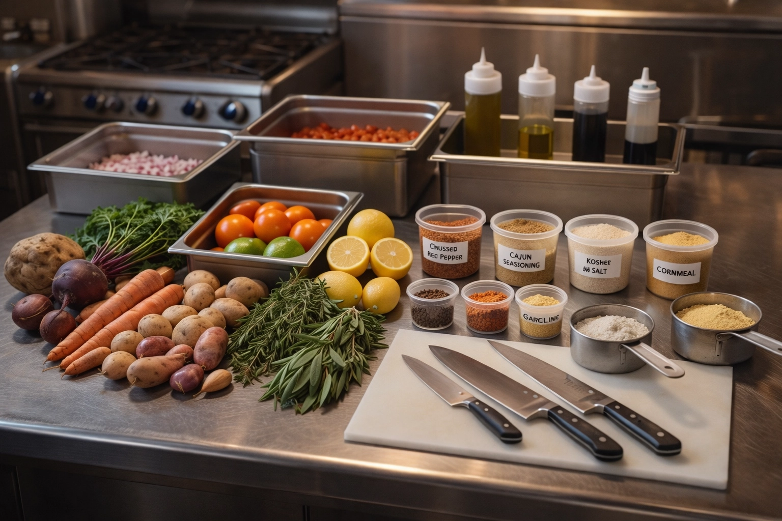 Fresh winter ingredients for Southern recipe testing in Anita & Joe's test kitchen