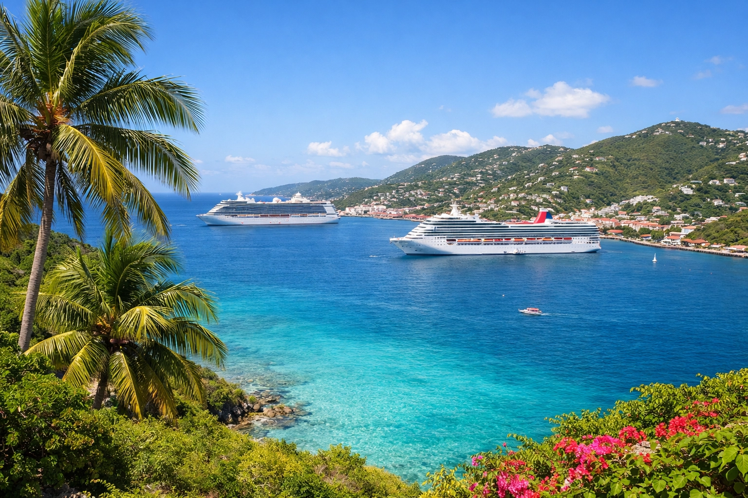 View over Crown Bay in St. Thomas