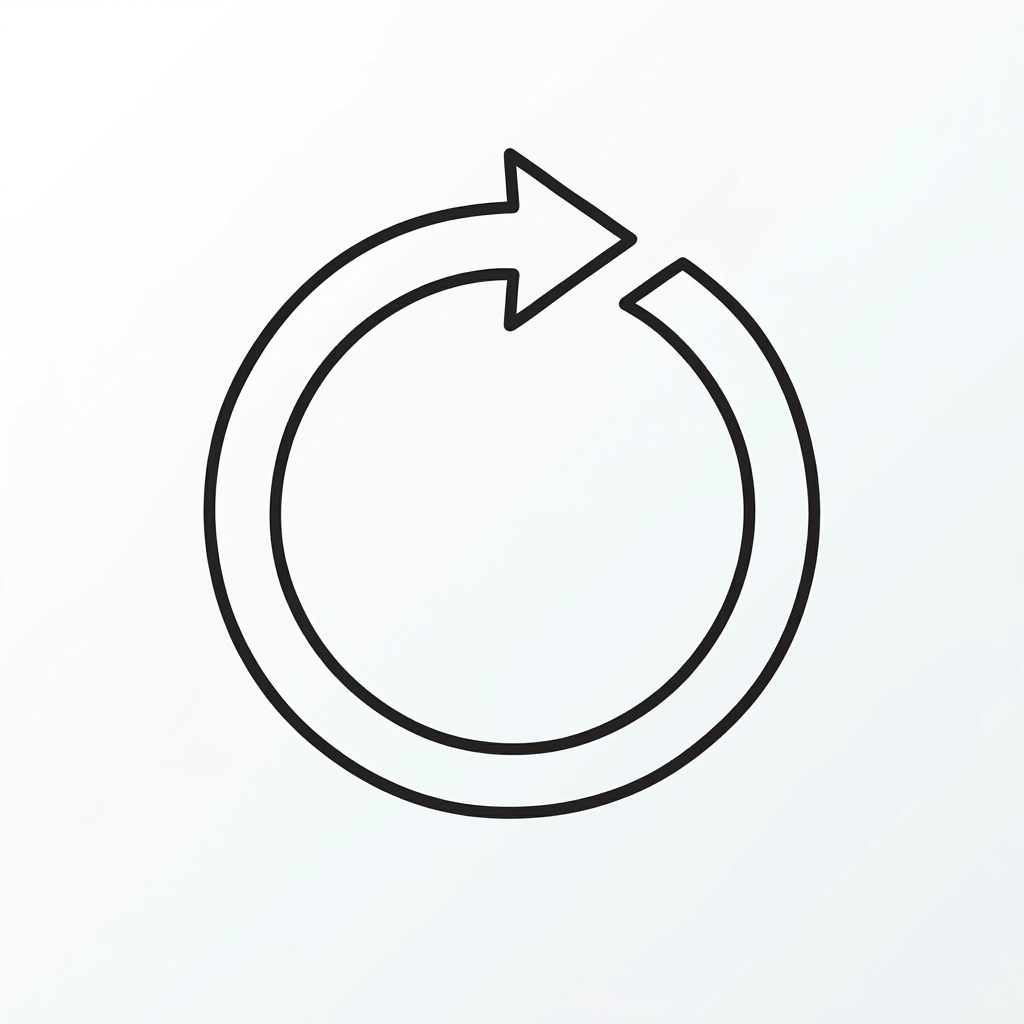 A hand-drawn icon of a continuous cycle representing the 'Monitor' phase of the InSight-Full® process, ensuring constant alignment with market conditions.