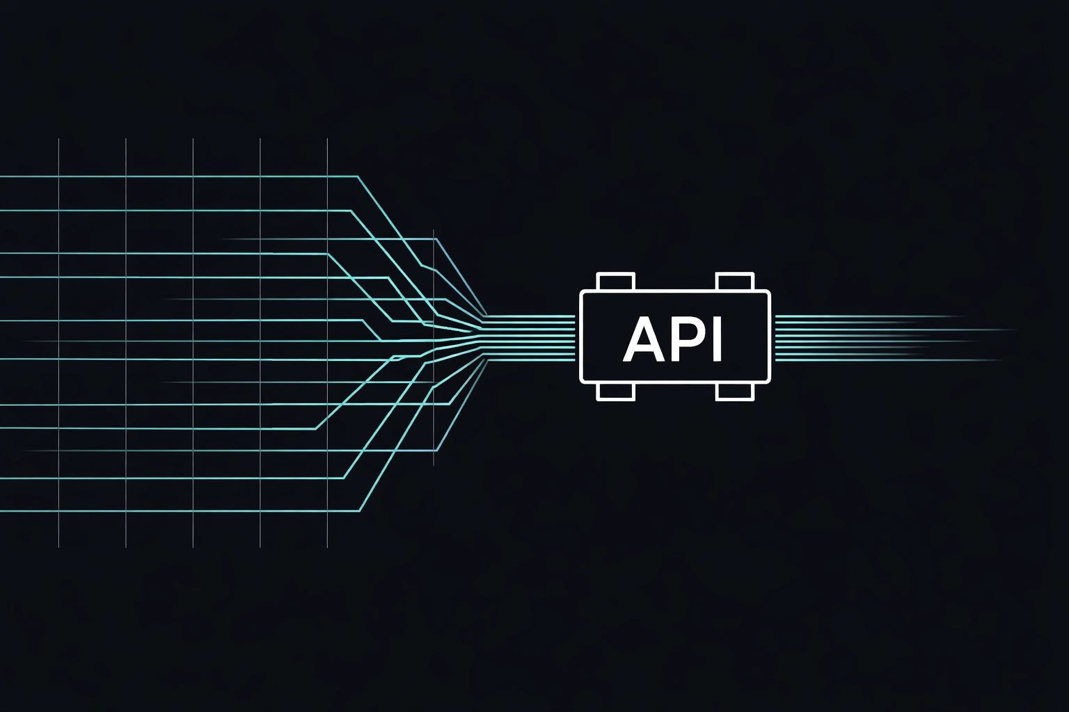 Abstract visualization of secure API data flow representing the cost-efficient BYOK model for an AI SDR.