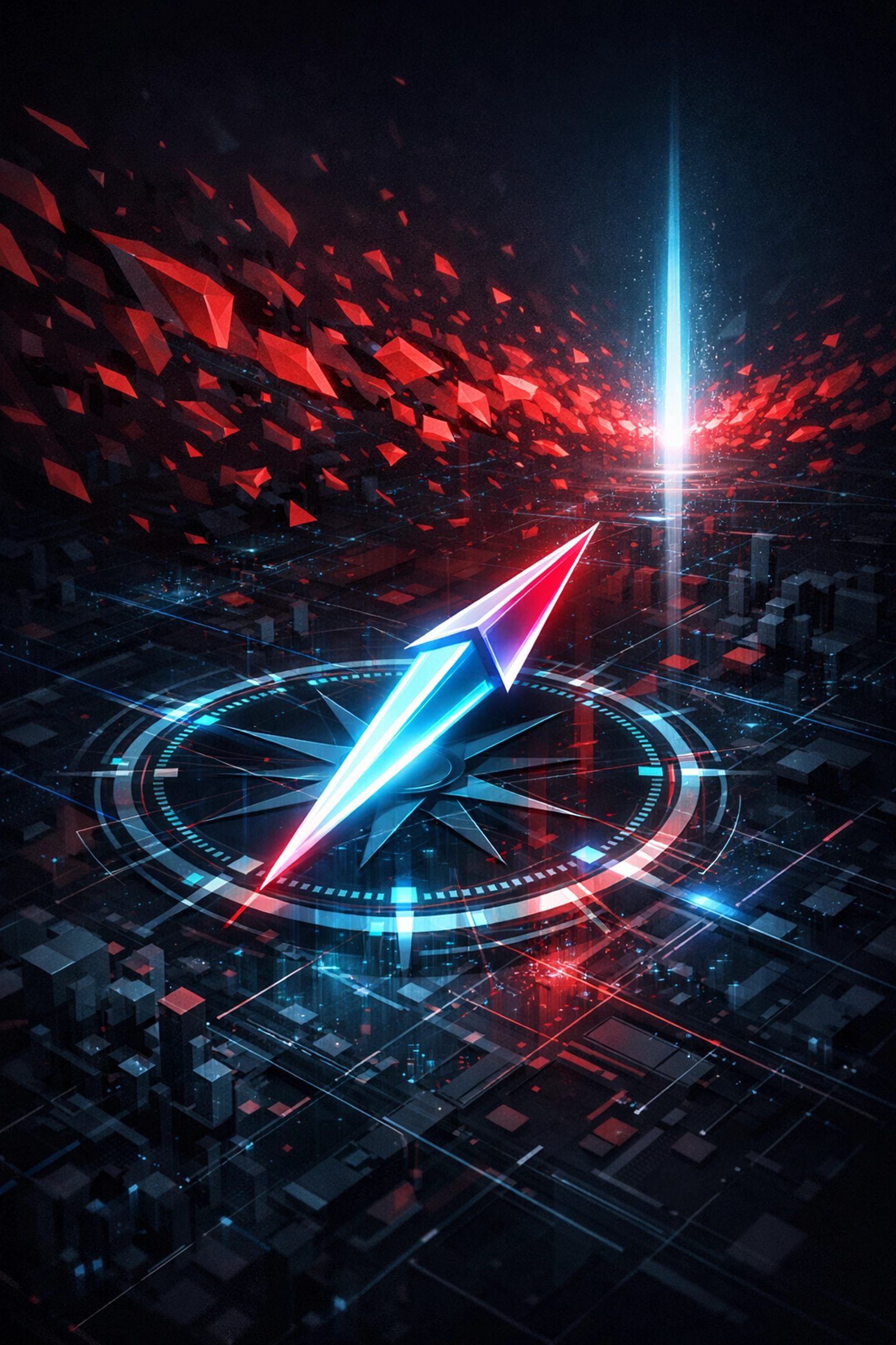 A glowing digital compass providing strategic direction for long-term ROI and brand growth in Mumbai's market.