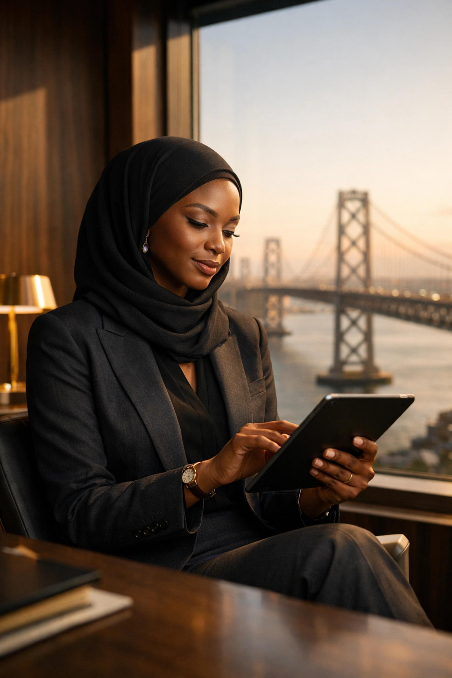 Black Muslim woman executive in a San Francisco office, illustrating the business case for representation.