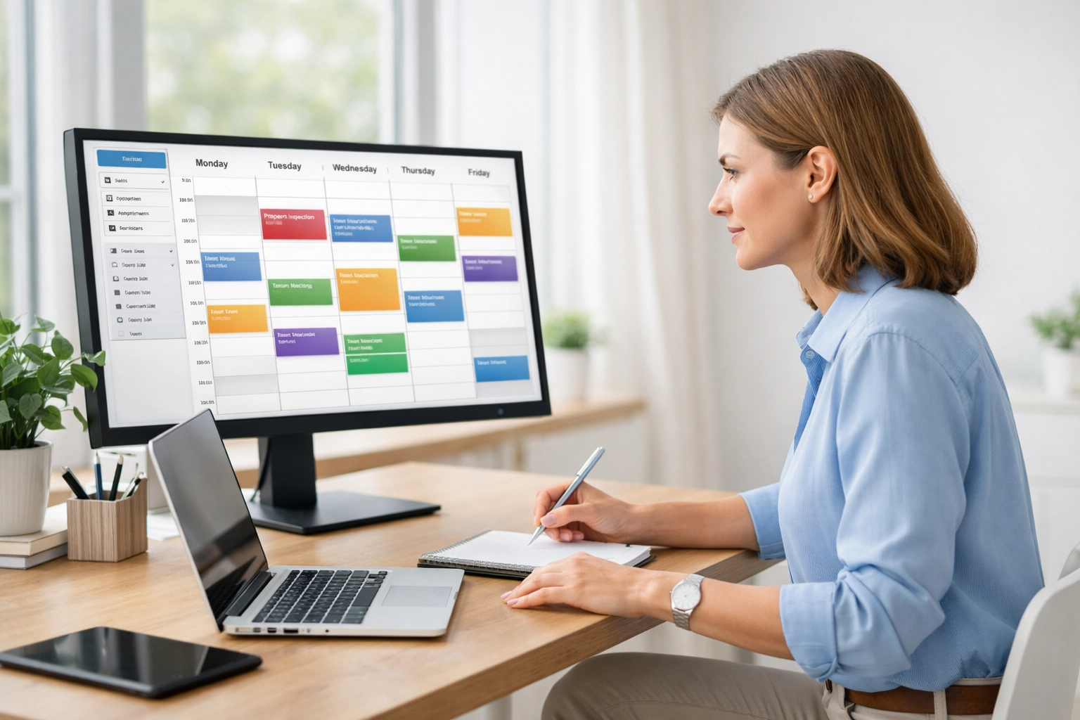 Property manager scheduling make-ready vendors and planning apartment turnover timeline
