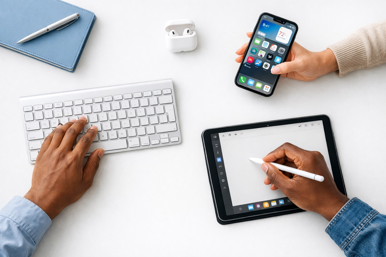 Diverse users accessing websites on multiple devices showing inclusive web accessibility