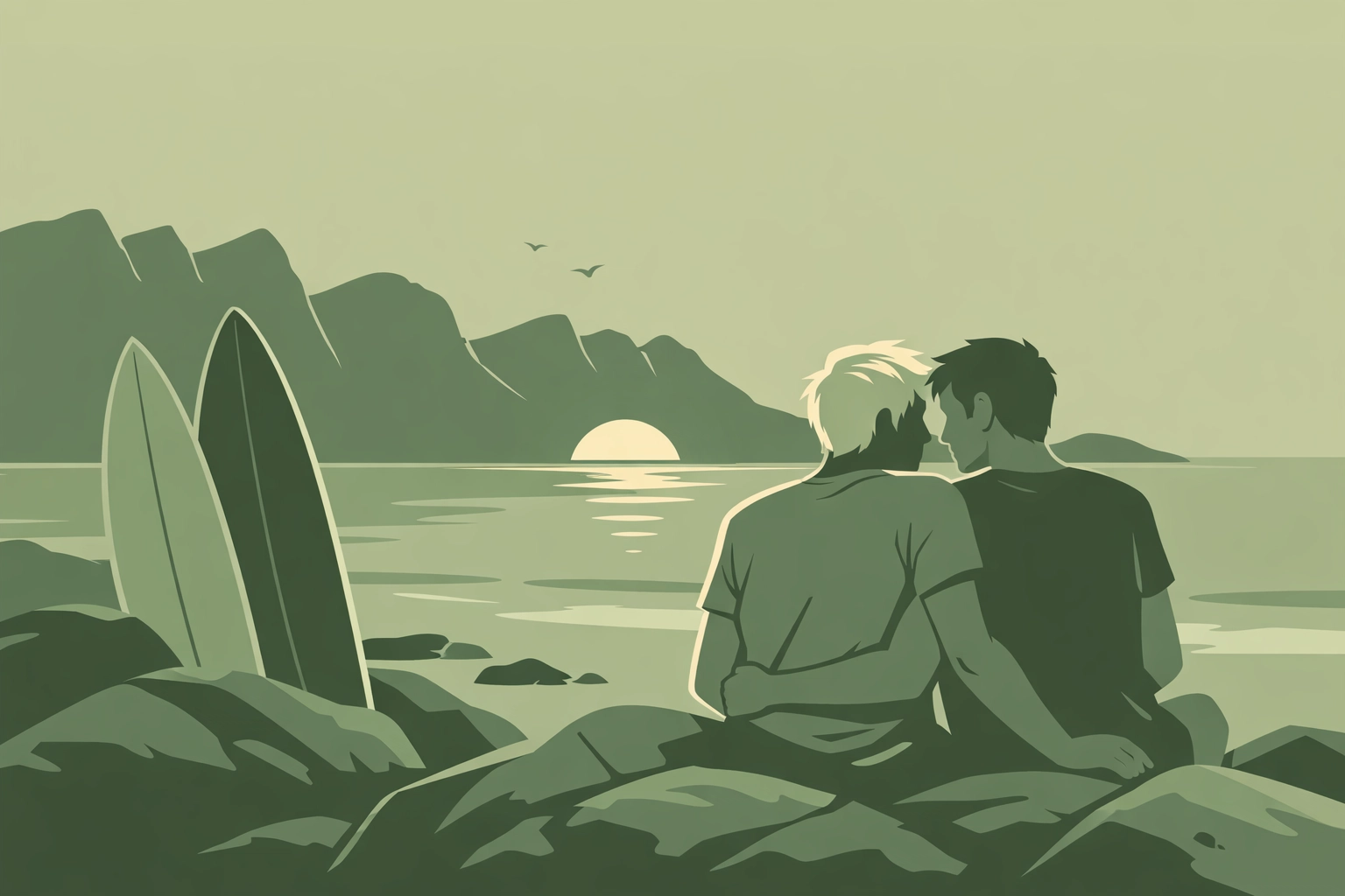 Step-brothers at Glen Beach sunset Cape Town - forbidden MM romance moment