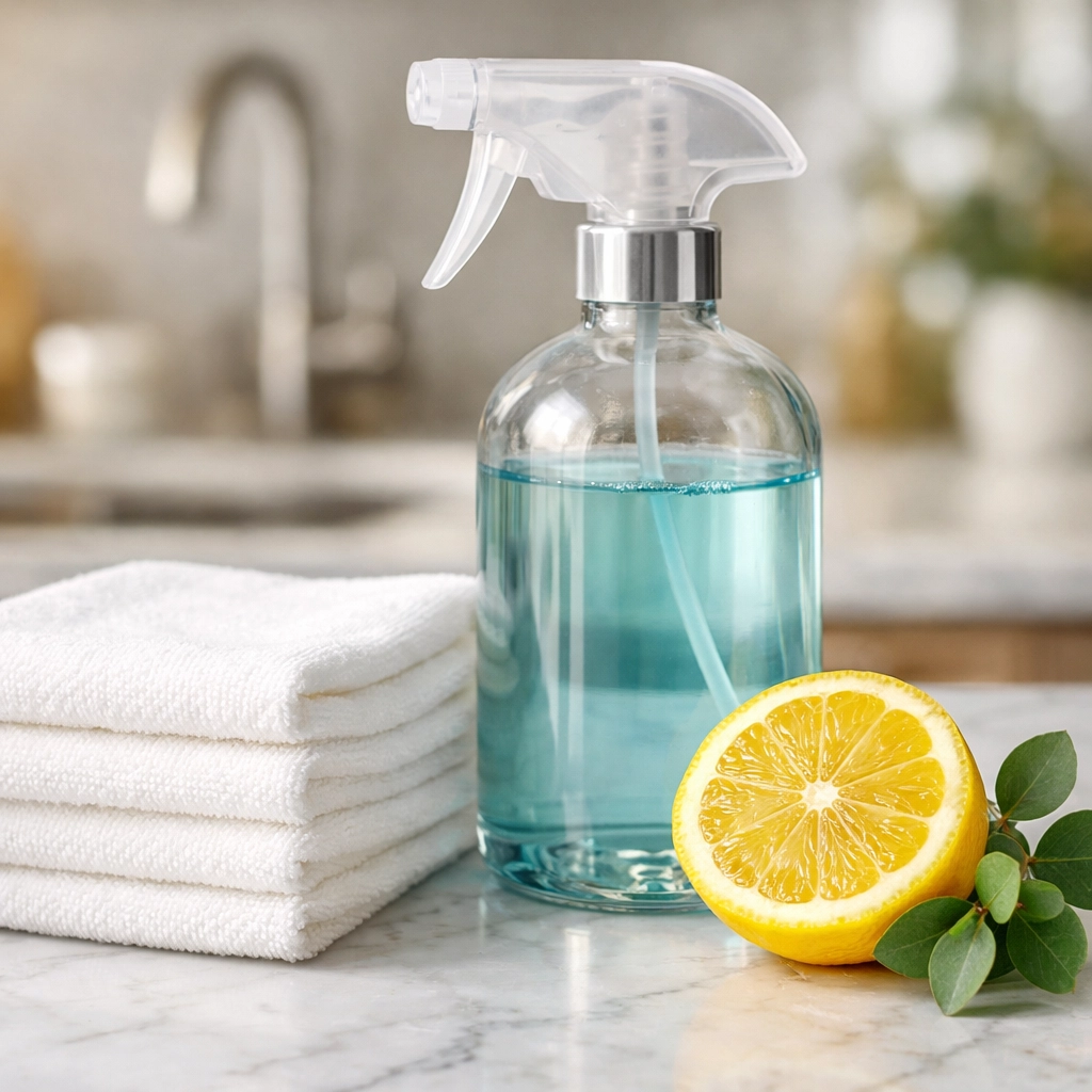 Non-toxic, eco-friendly supplies used for safe residential cleaning in Northborough homes.