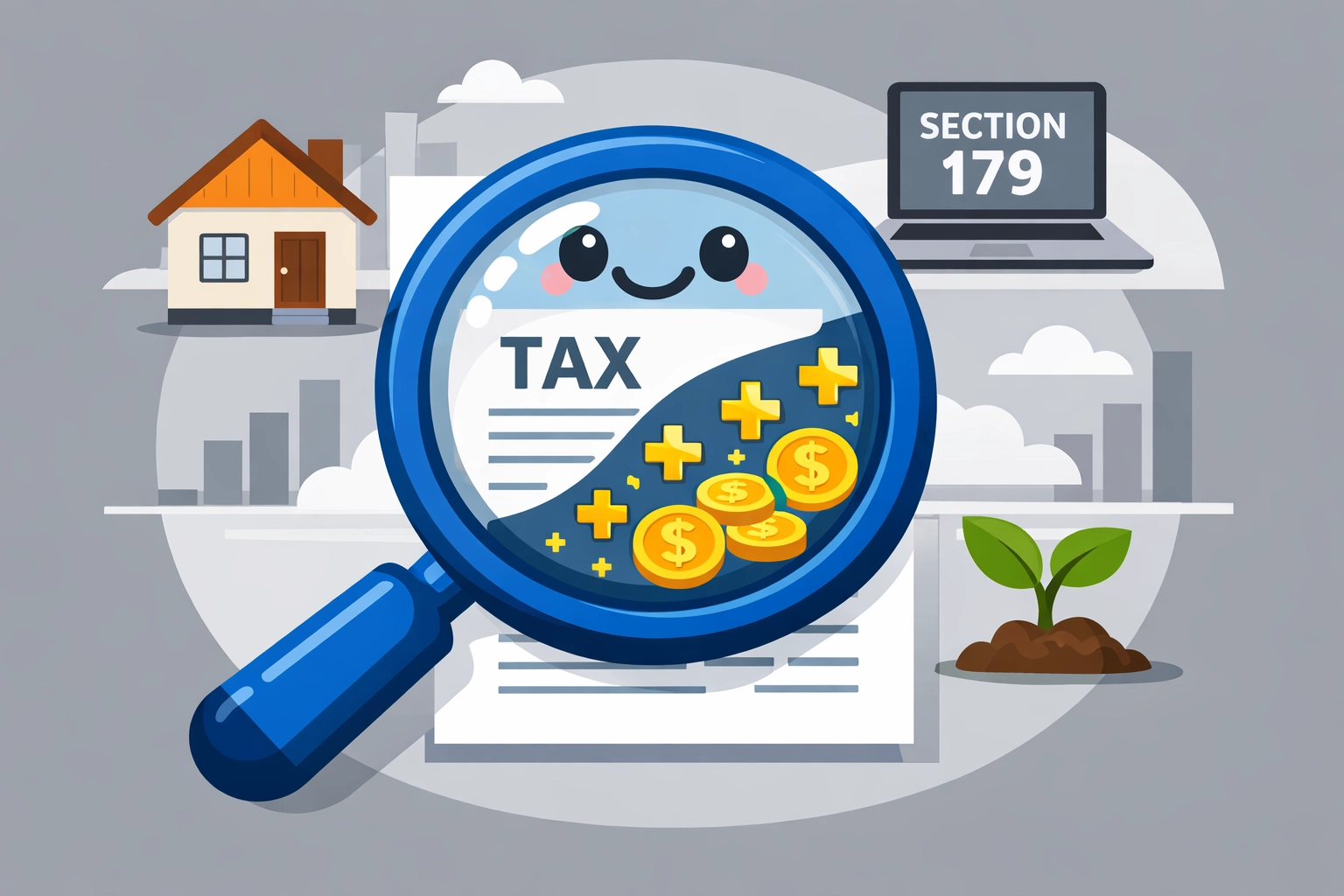 Magnifying glass identifying small business tax deductions to maximize tax refunds in New Haven.