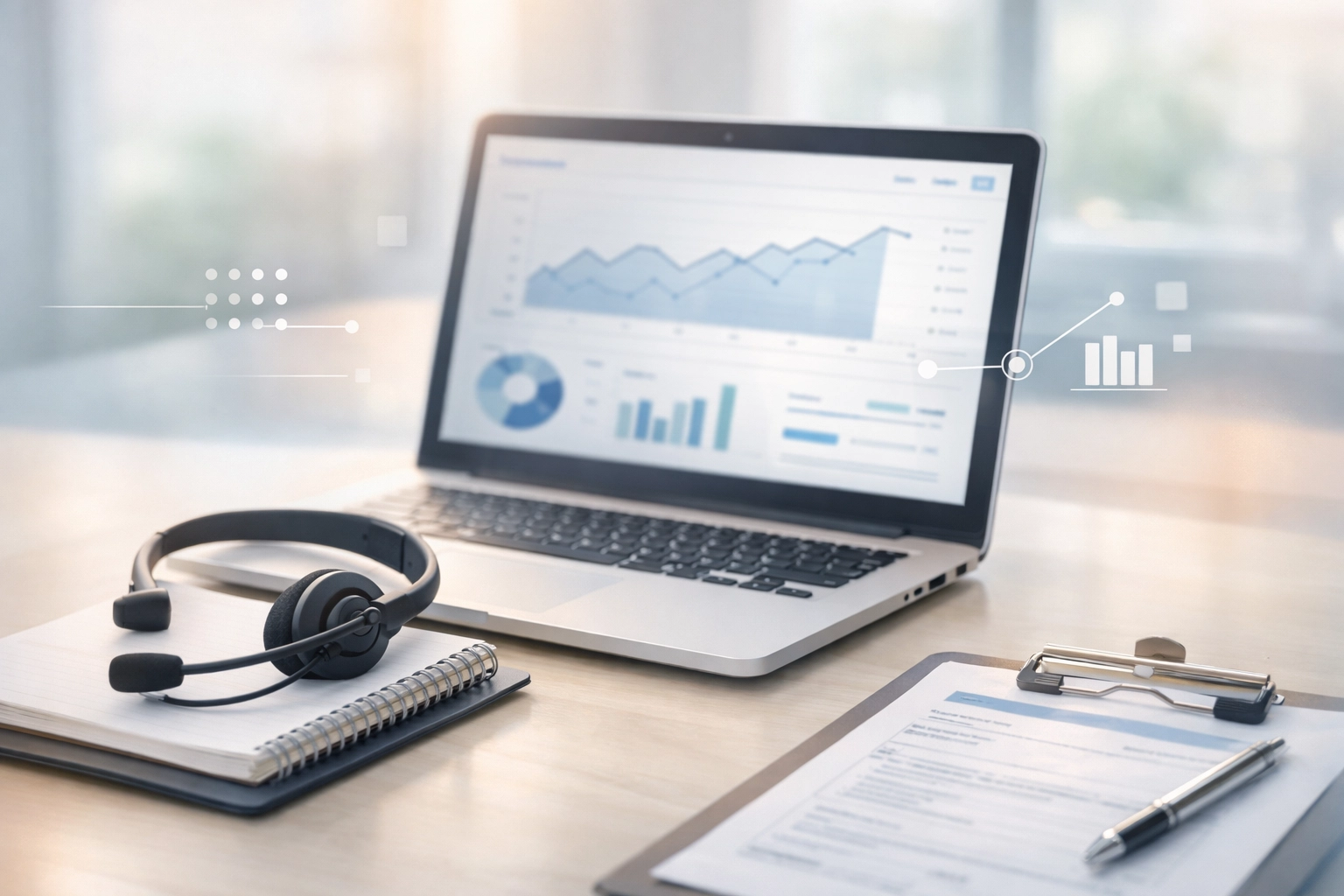 Optimizing treatment center operations through digital tracking and intake analytics in a modern office.