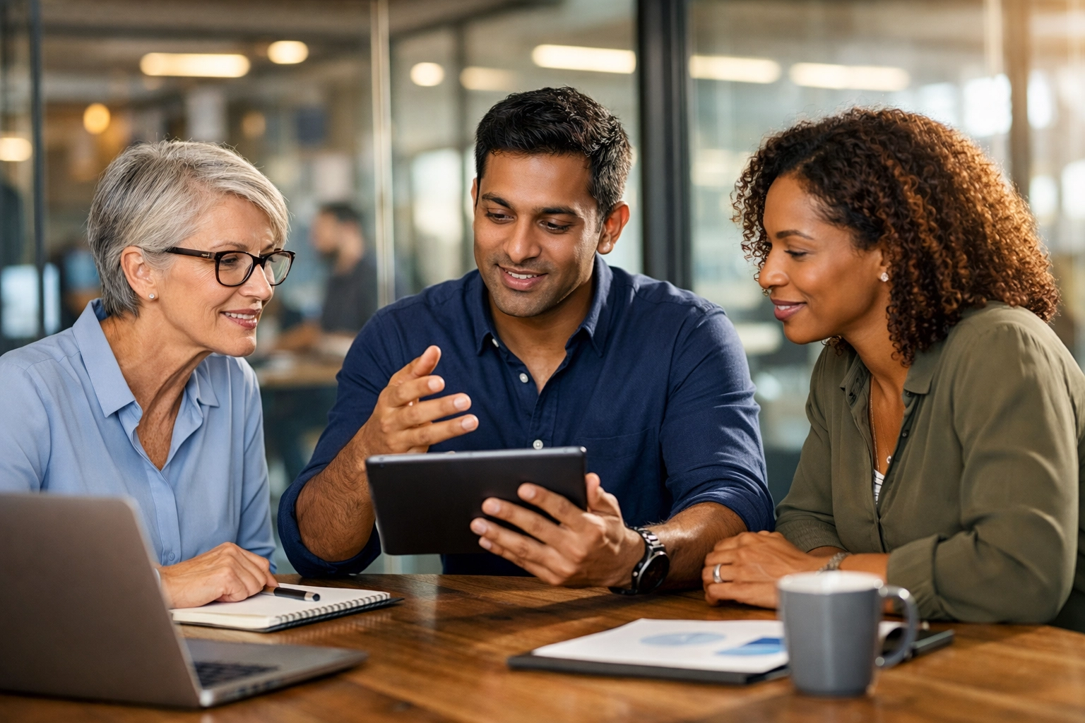 ServiceNow consulting team collaborating on digital transformation and AI workflow optimization.