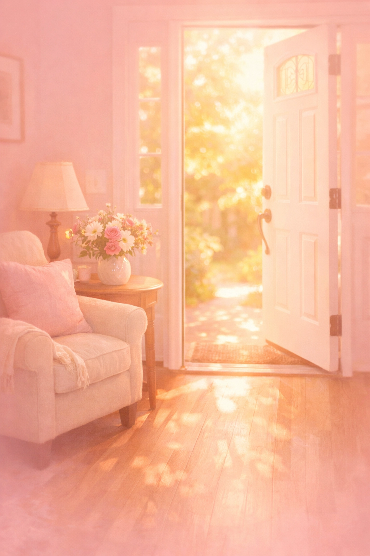 Welcoming home interior with open door and sunlight representing safe behavioral health services