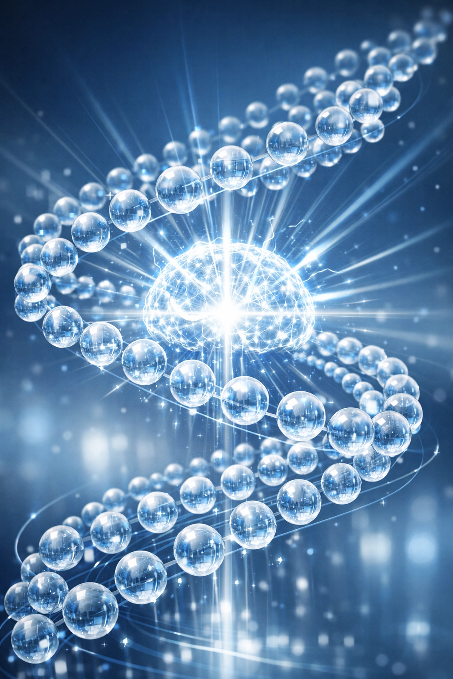 Luminous digital core representing AI Local Boost automating patient review signals and lead flow consistency.