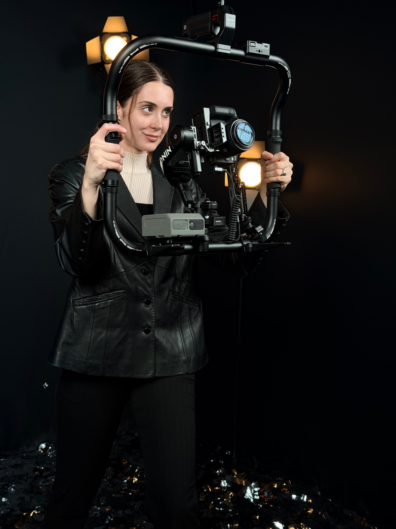 Hollywood-style video booth operator capturing high-energy branded content (brand activation video booth)