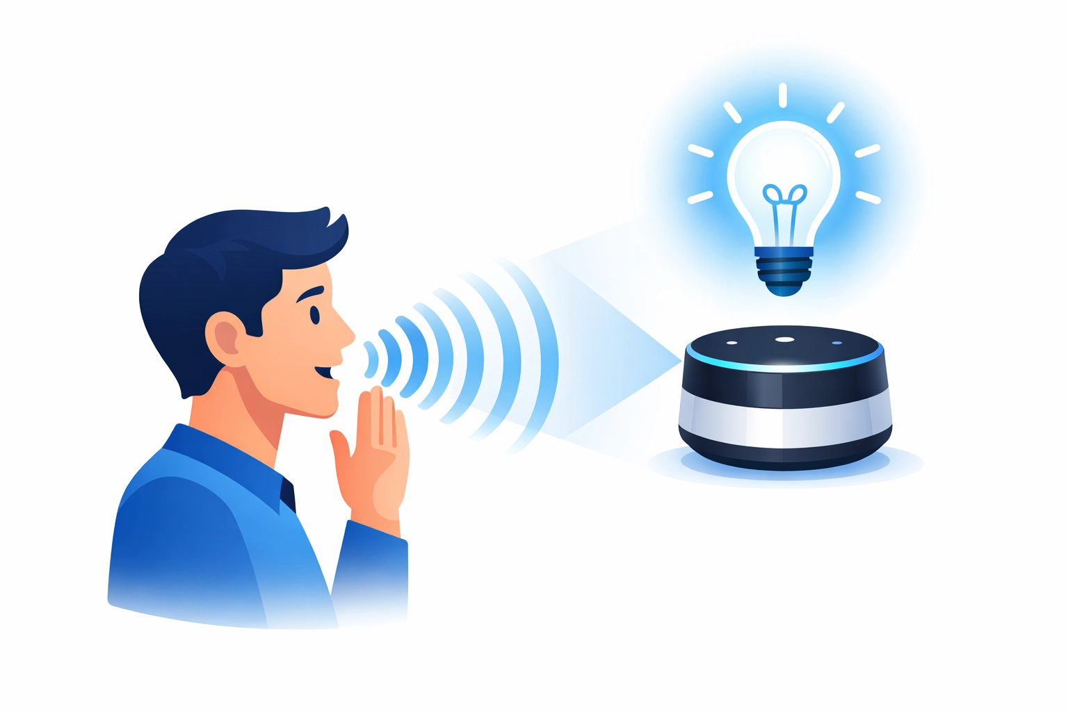 Illustration of a person using voice search for Answer Engine Optimization and zero-click search results.
