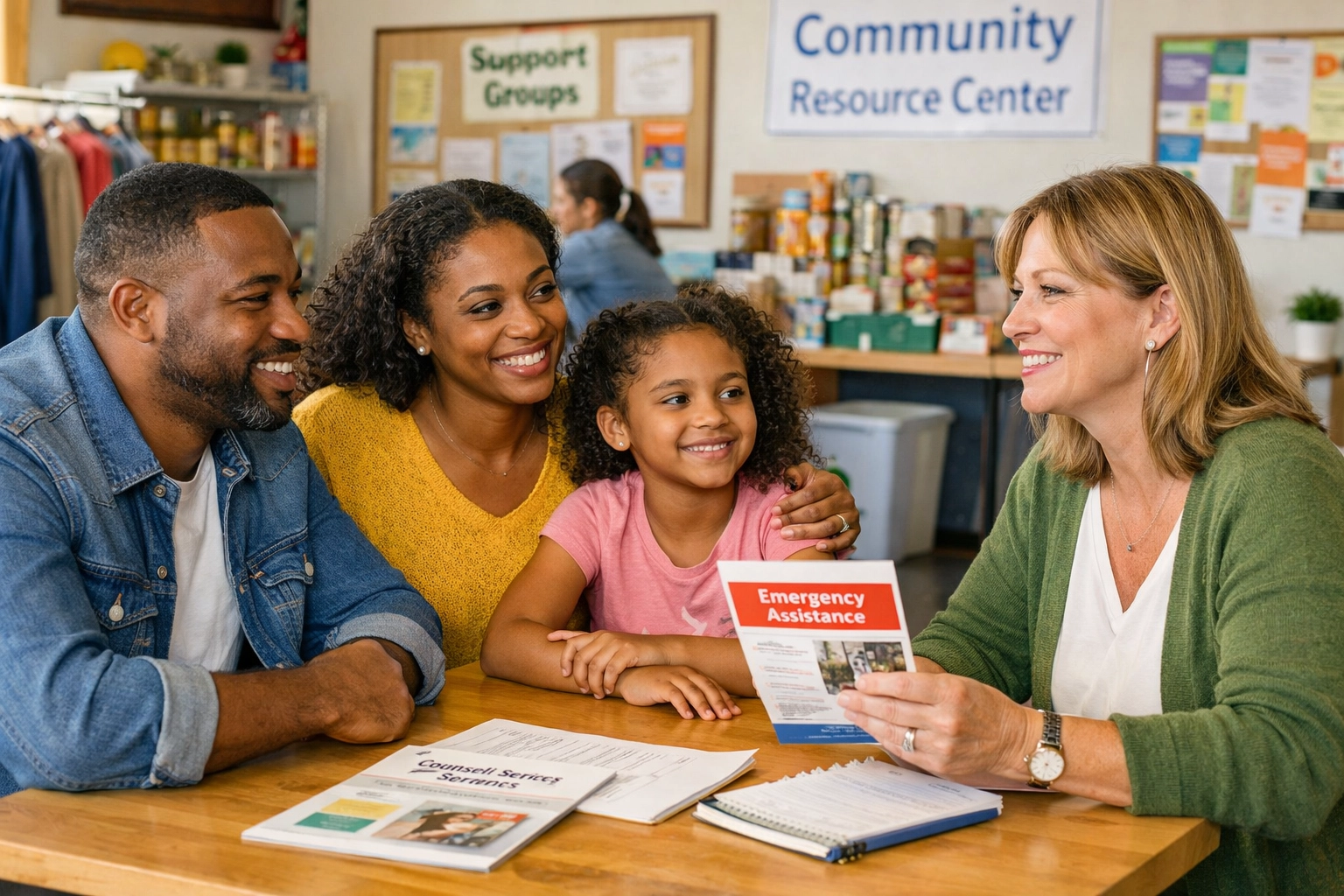 Family assistance programs offering emergency resources and crisis counseling together