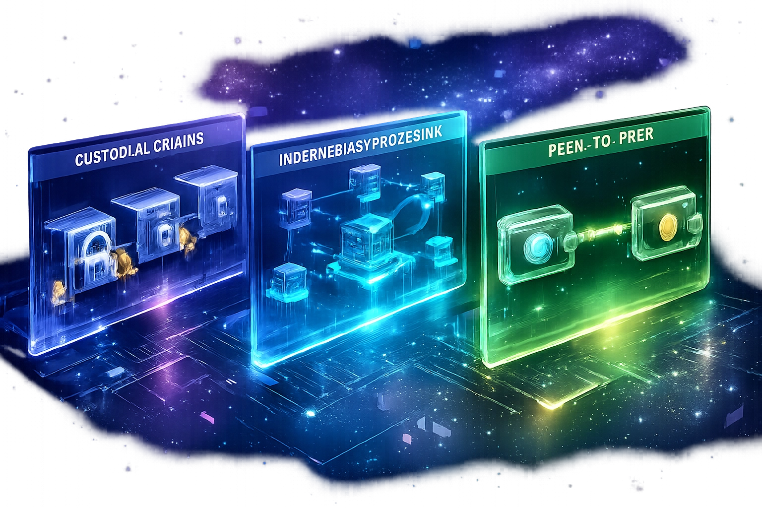 Three crypto payment platforms showing NOWPayments, CoinPayments, and Larecoin's self-custody architecture
