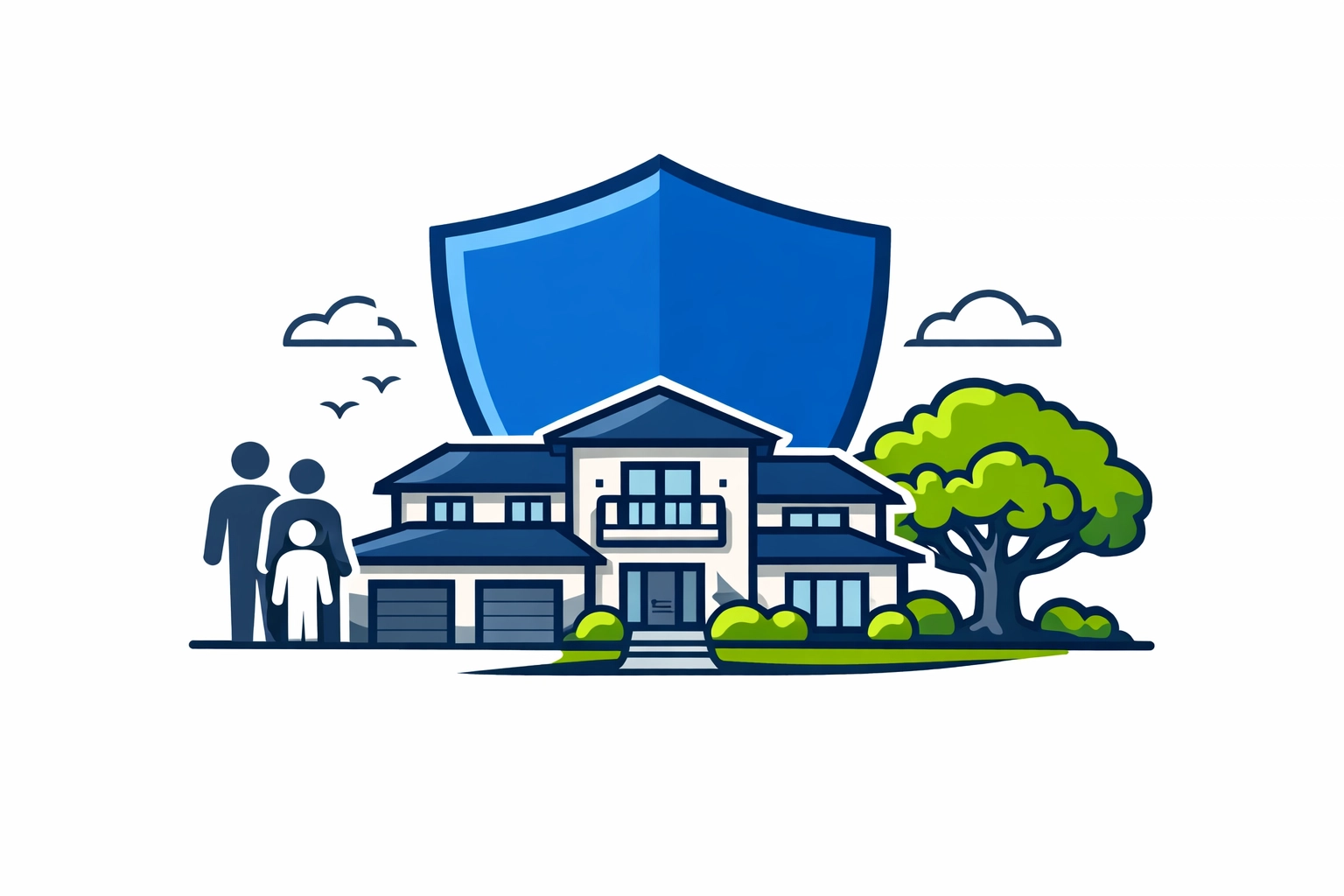 Modern house shielded by icon representing Connecticut estate tax protection and asset planning.