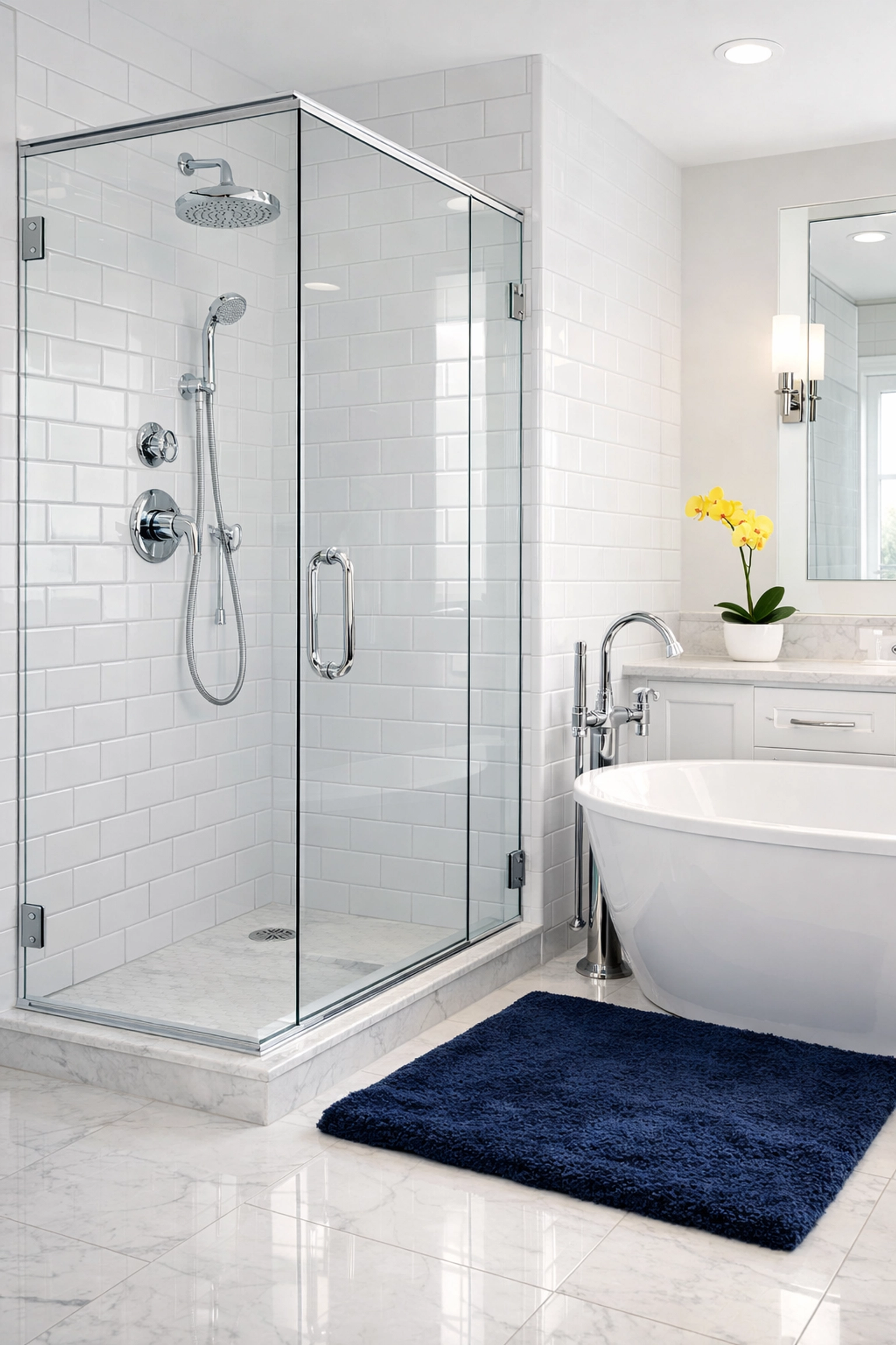 Sparkling clean luxury bathroom following a professional deep cleaning Worcester service for local homeowners.