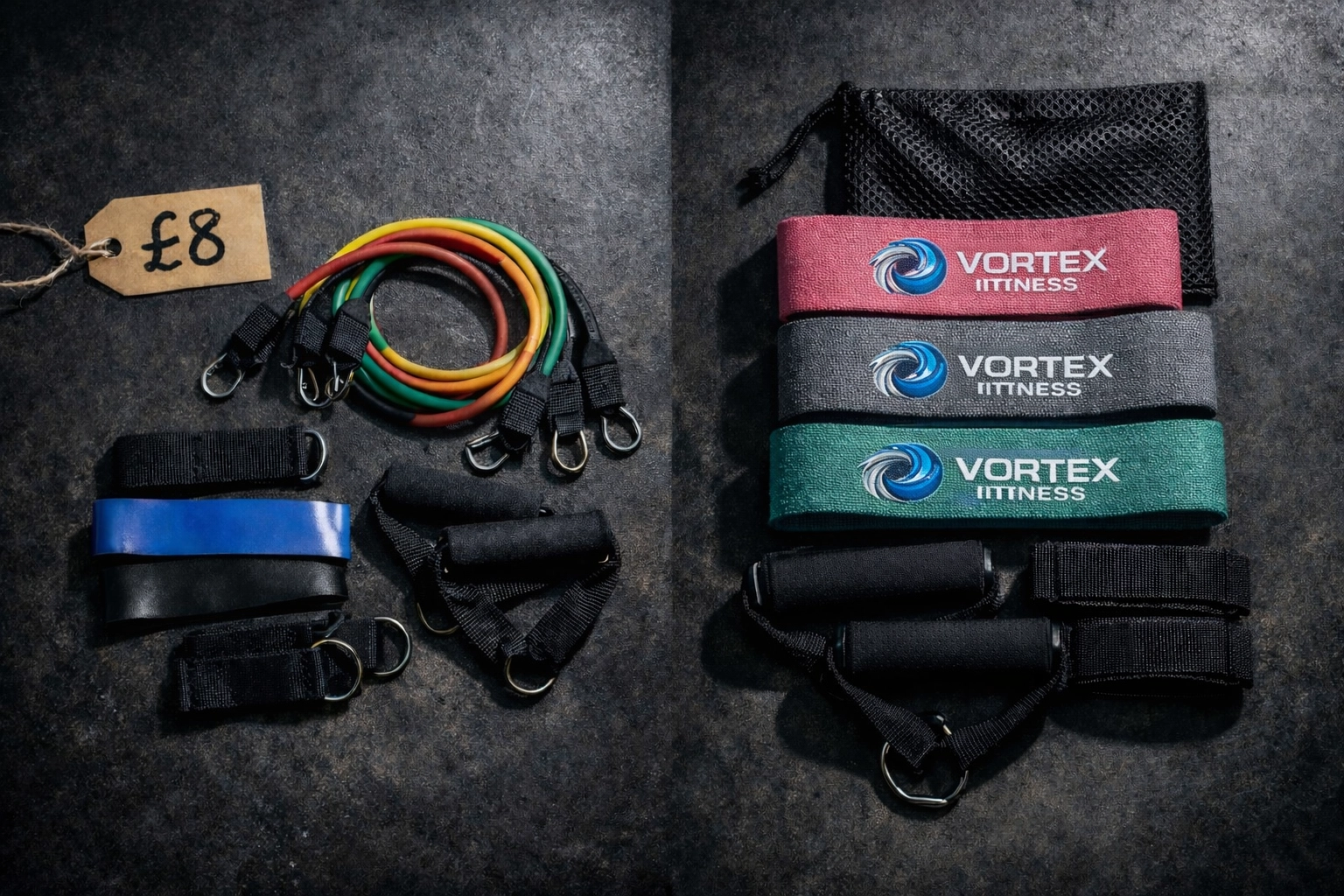 Cheap resistance bands set compared to premium durable fabric resistance bands