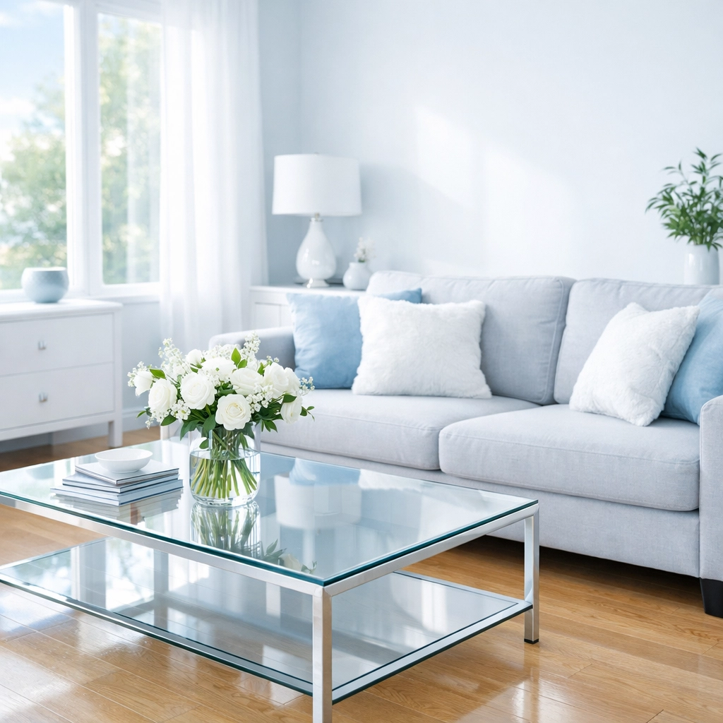 Spotless living room after professional house cleaning services in Quincy IL