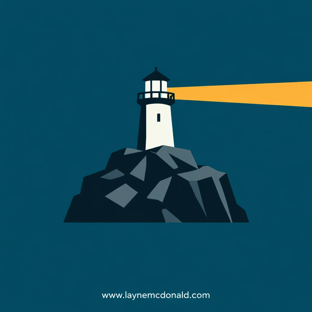 Lighthouse on a solid rock foundation representing a biblical anchor for writing soul-stirring Christian fiction stories.