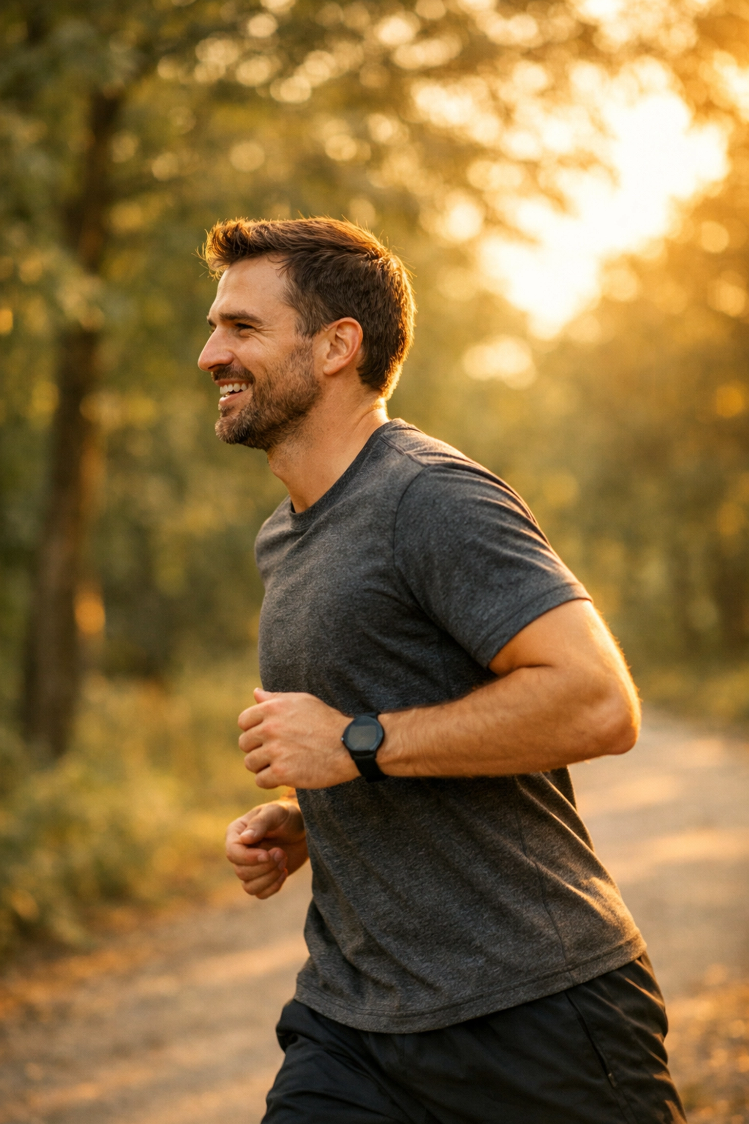 Férfi futás közben a szabadban – rendszeres testmozgás javítja a merevedési funkciót