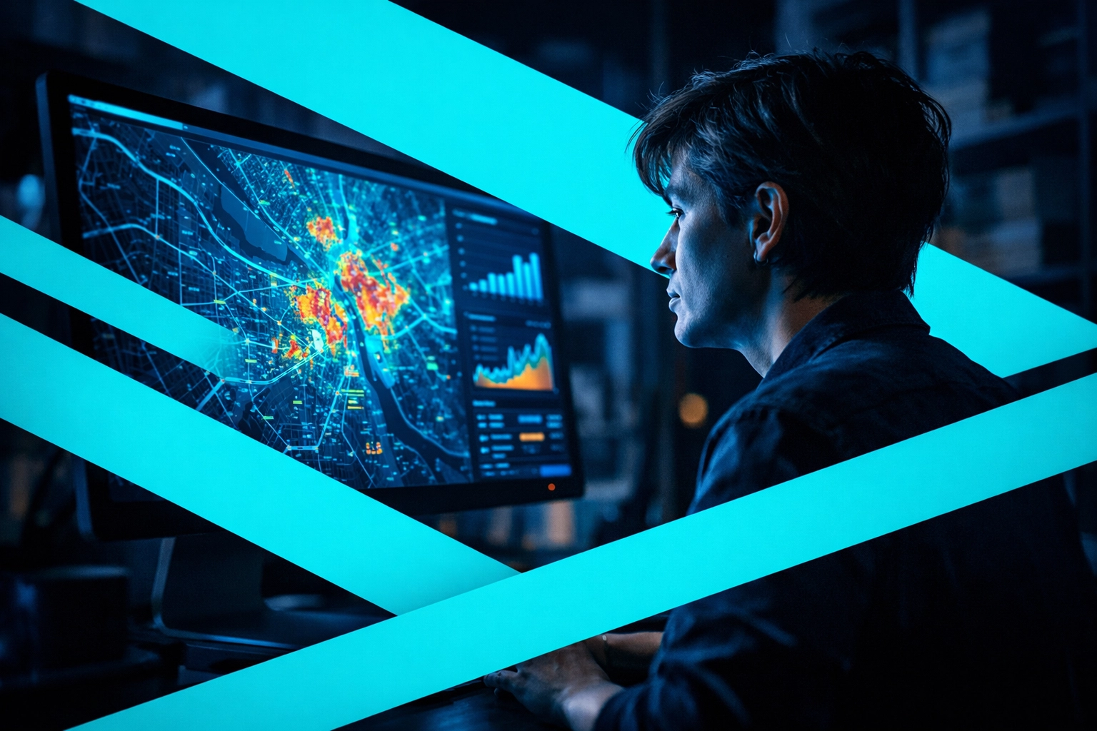 Business owner analyzing digital marketing data and local SEO performance to grow their business.