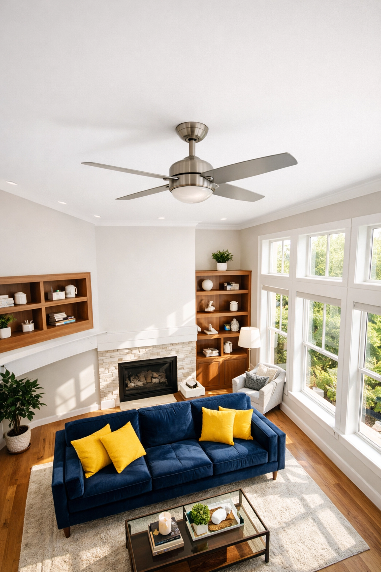 Apartment cleaning in Boxborough and Maynard featuring a top-to-bottom clean of a luxury living room.