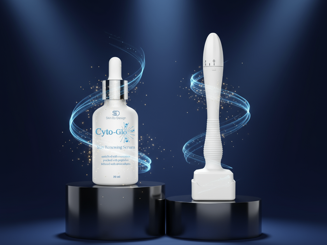 Cyto-Glo Skin Renewing Serum and Device Display
