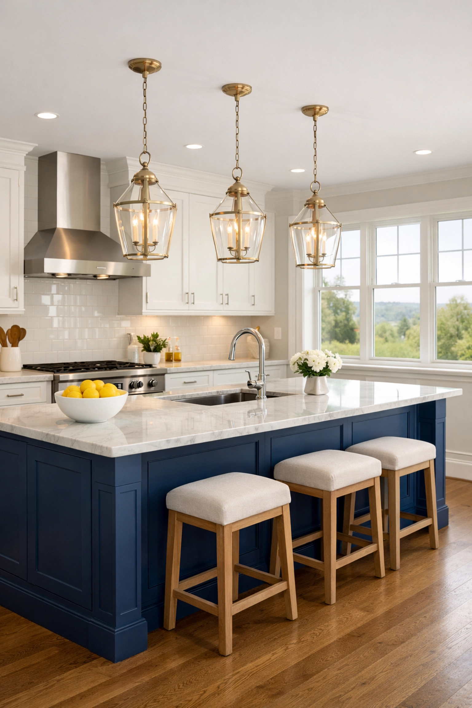Pristine modern farmhouse kitchen in Bolton, MA, professionally cleaned by residential cleaning experts.