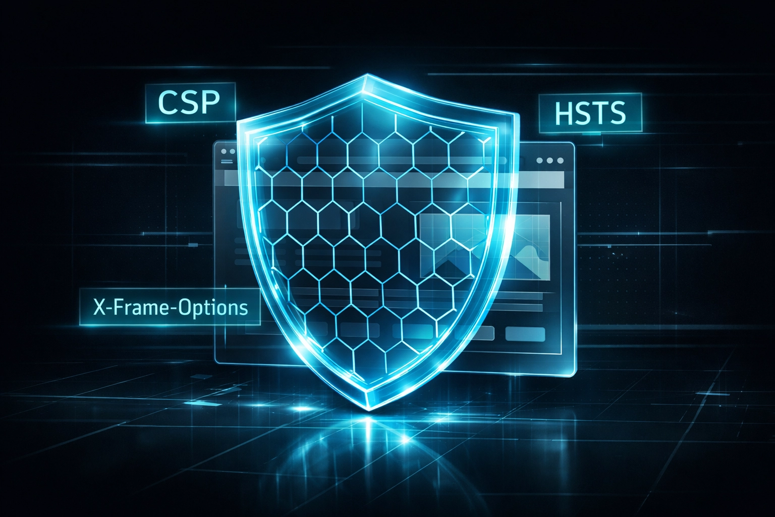 Security testing automation protecting web pages with CSP, HSTS, and security header configurations